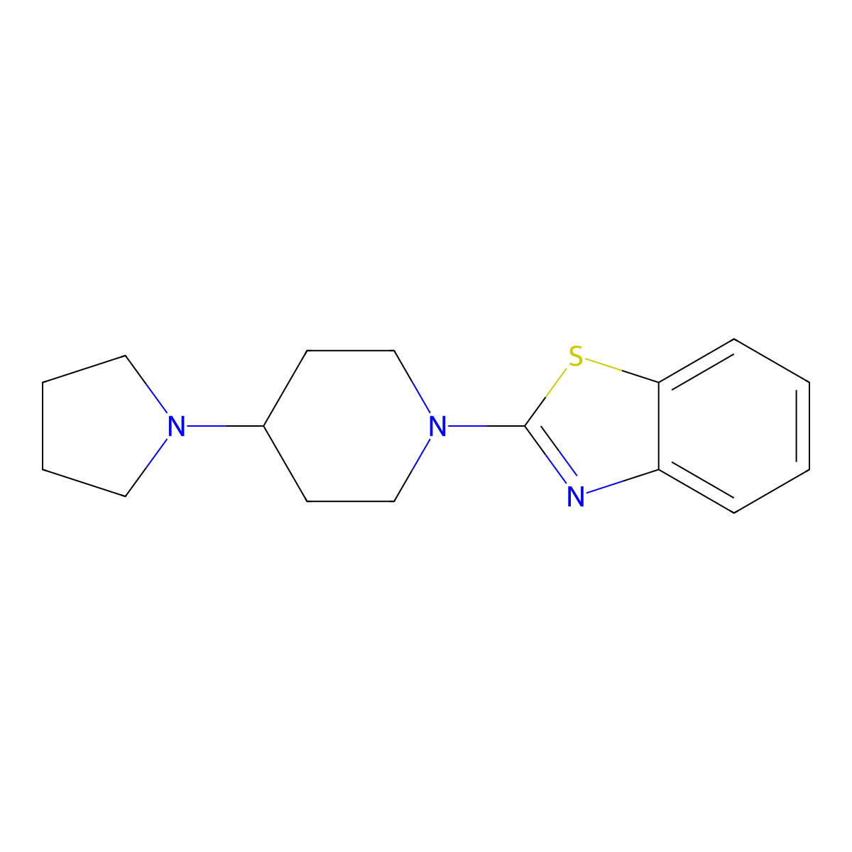 2-[4-(Pyrrolidin-1-yl)piperidin-1-yl]-1,3-benzothiazole molecular structure, CAS 2792058-58-1