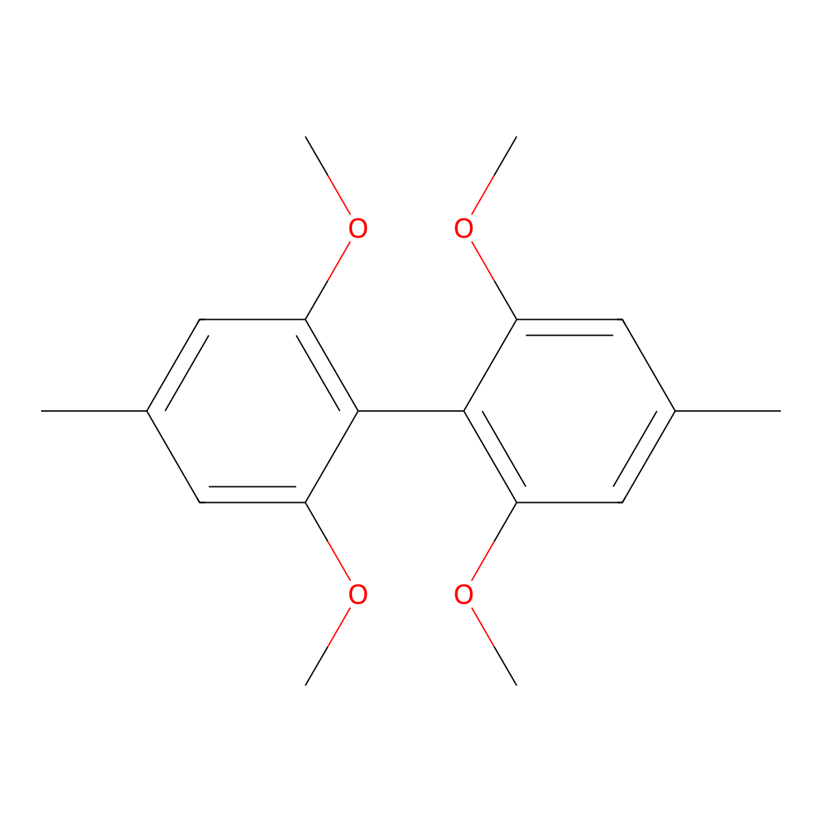 2,2',6,6'-Tetramethoxy-4,4'-dimethyl-1,1'-biphenyl molecular structure, CAS 27921-29-5