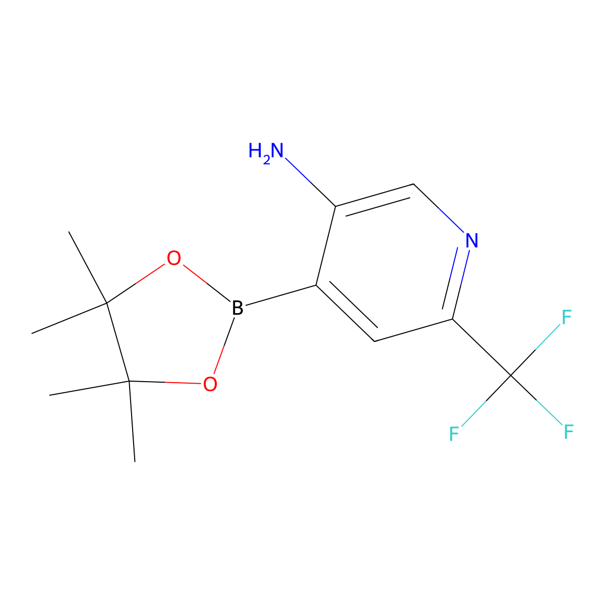 4-(4,4,5,5-Tetramethyl-1,3,2-dioxaborolan-2-YL)-6-(trifluoromethyl)pyridin-3-amine molecular structure, CAS 2792143-49-6
