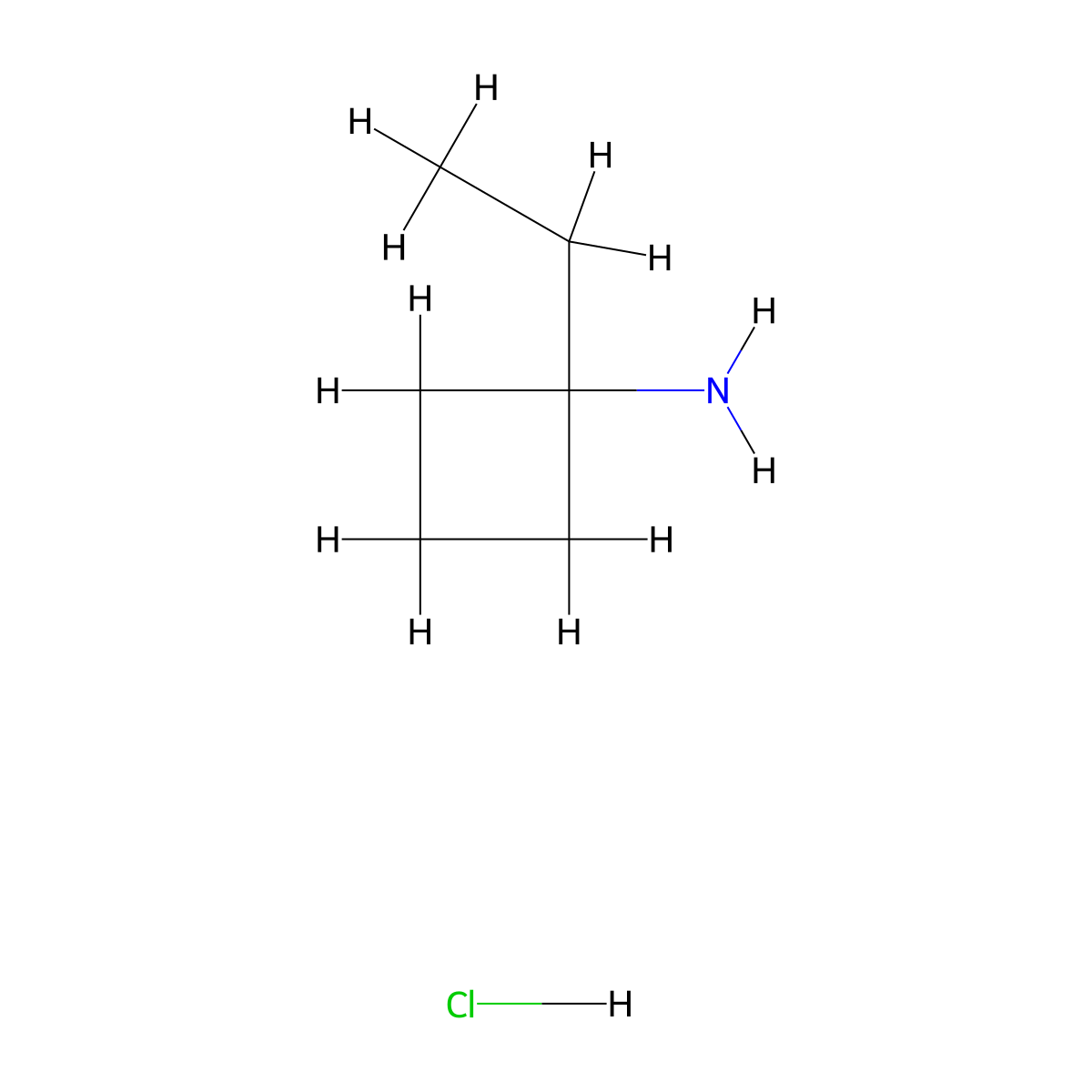 1-Ethylcyclobutan-1-amine hydrochloride molecular structure, CAS 279215-56-4