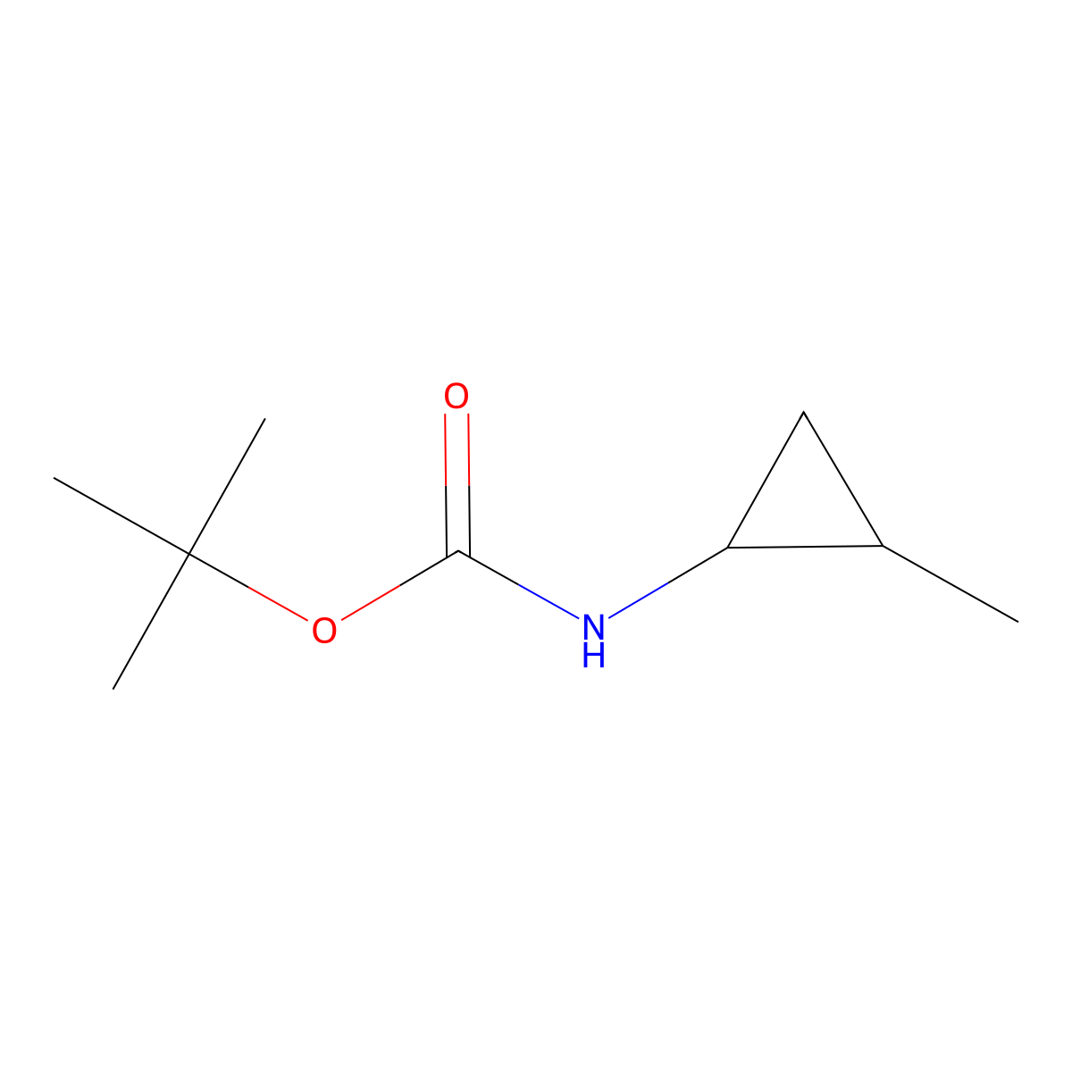 tert-butyl N-[(1R,2S)-2-methylcyclopropyl]carbamate molecular structure, CAS 2792155-61-2
