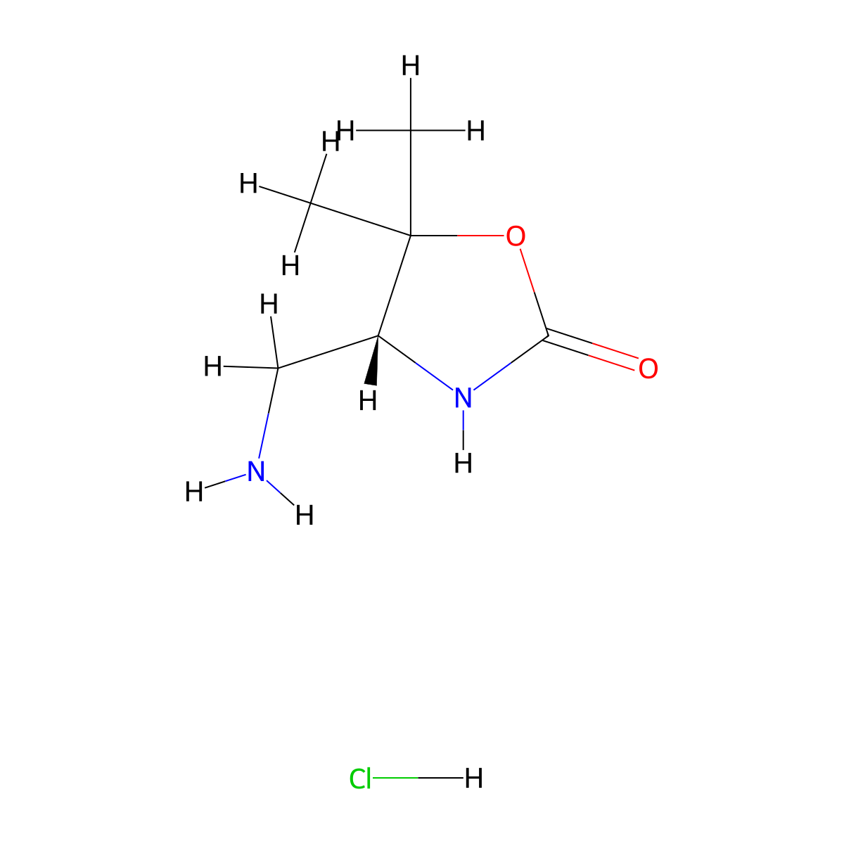 (4R)-4-(aminomethyl)-5,5-dimethyl-1,3-oxazolidin-2-onehydrochloride molecular structure, CAS 2792161-51-2
