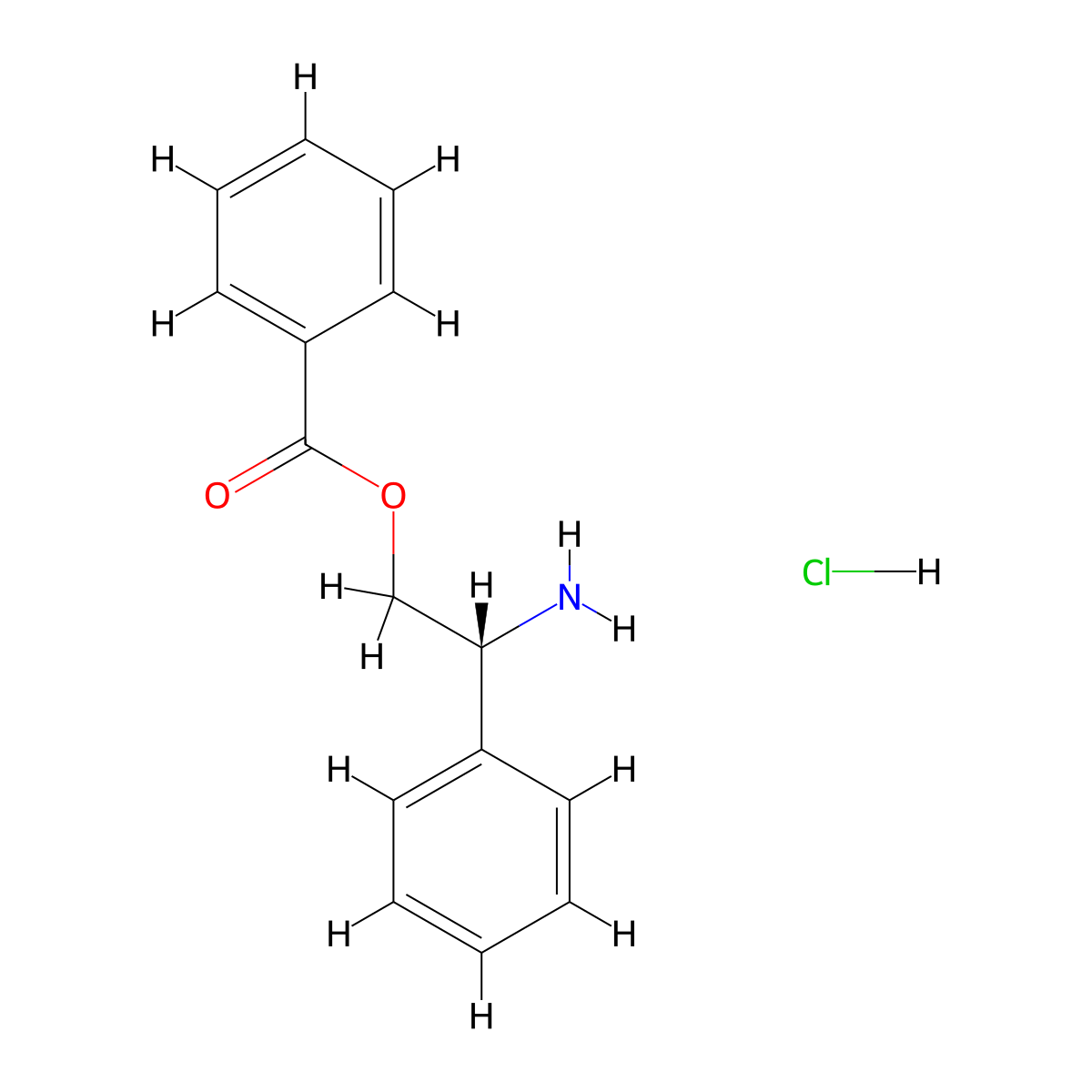 (2R)-2-amino-2-phenylethylbenzoatehydrochloride molecular structure, CAS 2792161-55-6
