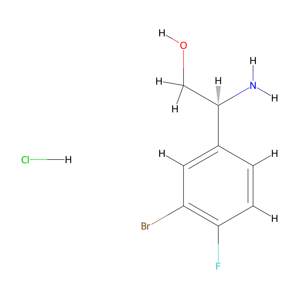 (2S)-2-amino-2-(3-bromo-4-fluorophenyl)ethan-1-olhydrochloride molecular structure, CAS 2792161-57-8