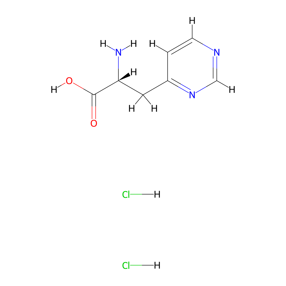 (2R)-2-amino-3-(pyrimidin-4-yl)propanoicaciddihydrochloride molecular structure, CAS 2792161-59-0
