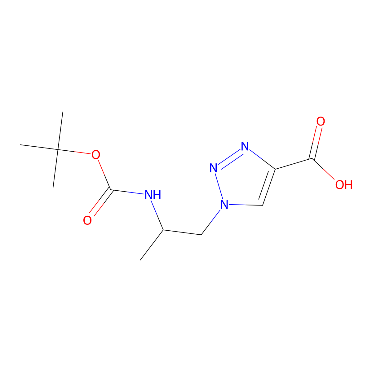 1-((2S)-2-(((tert-butoxy)carbonyl)amino)propyl)-1H-1,2,3-triazole-4-carboxylic acid molecular structure, CAS 2792161-65-8