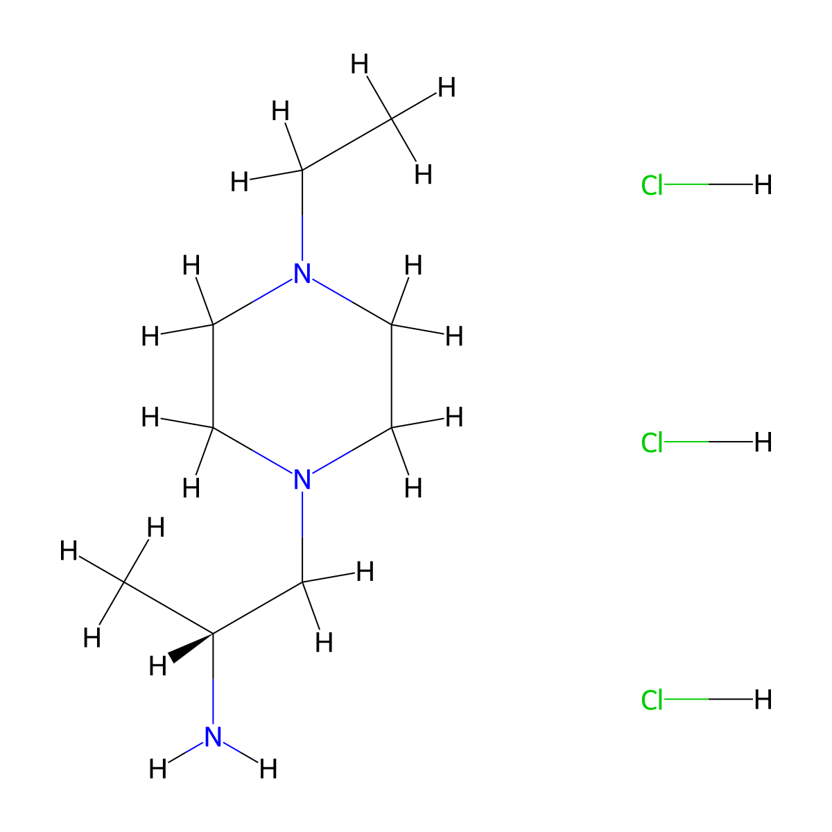 (2R)-1-(4-ethylpiperazin-1-yl)propan-2-amine trihydrochloride molecular structure, CAS 2792161-67-0