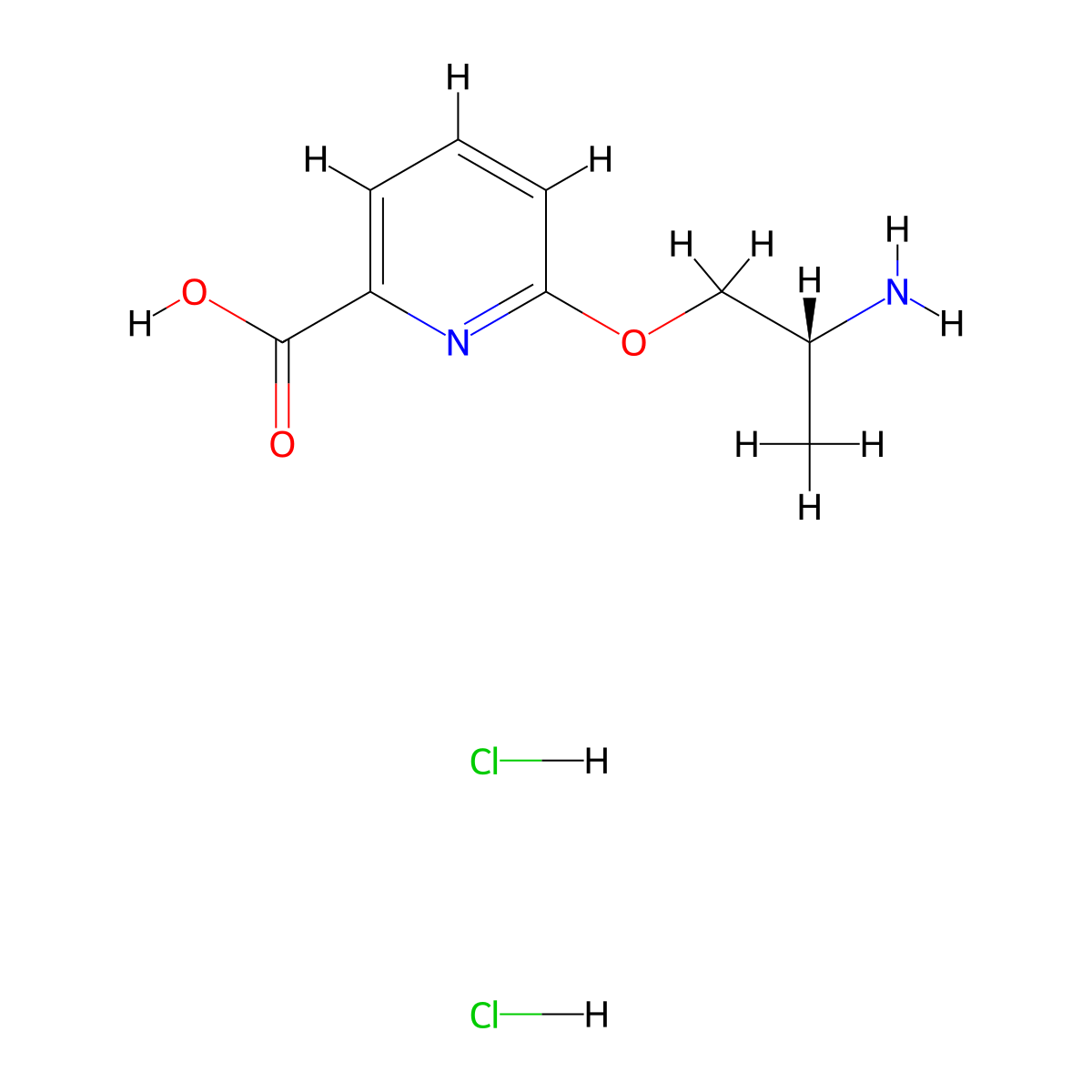 6-((2R)-2-aminopropoxy)pyridine-2-carboxylic acid dihydrochloride molecular structure, CAS 2792161-71-6