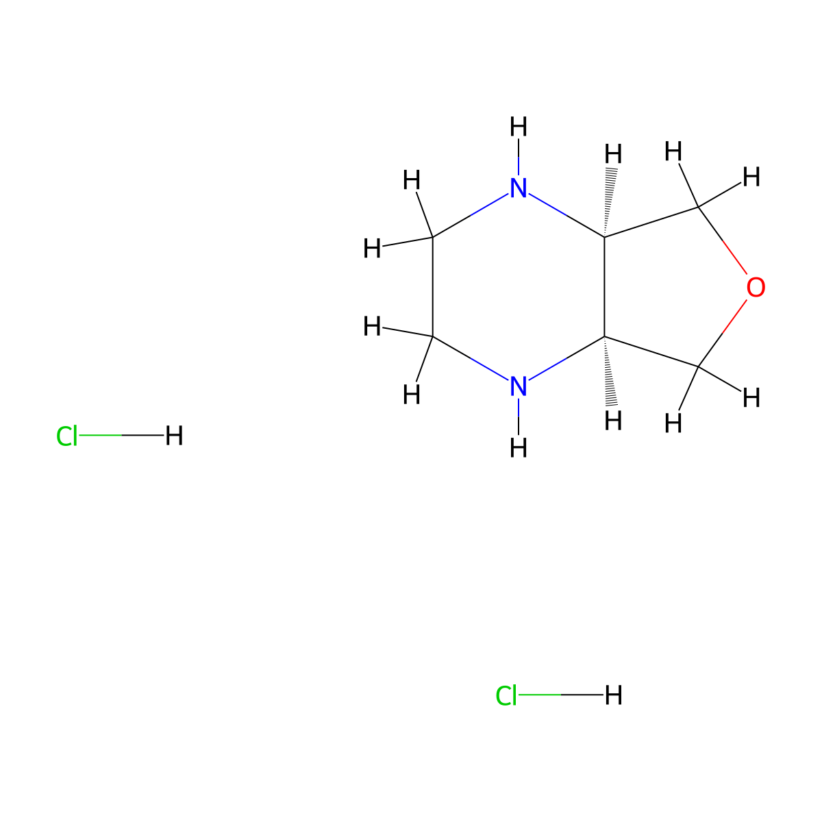 (4aR,7aS)-octahydrofuro[3,4-b]pyrazine dihydrochloride molecular structure, CAS 2792161-74-9