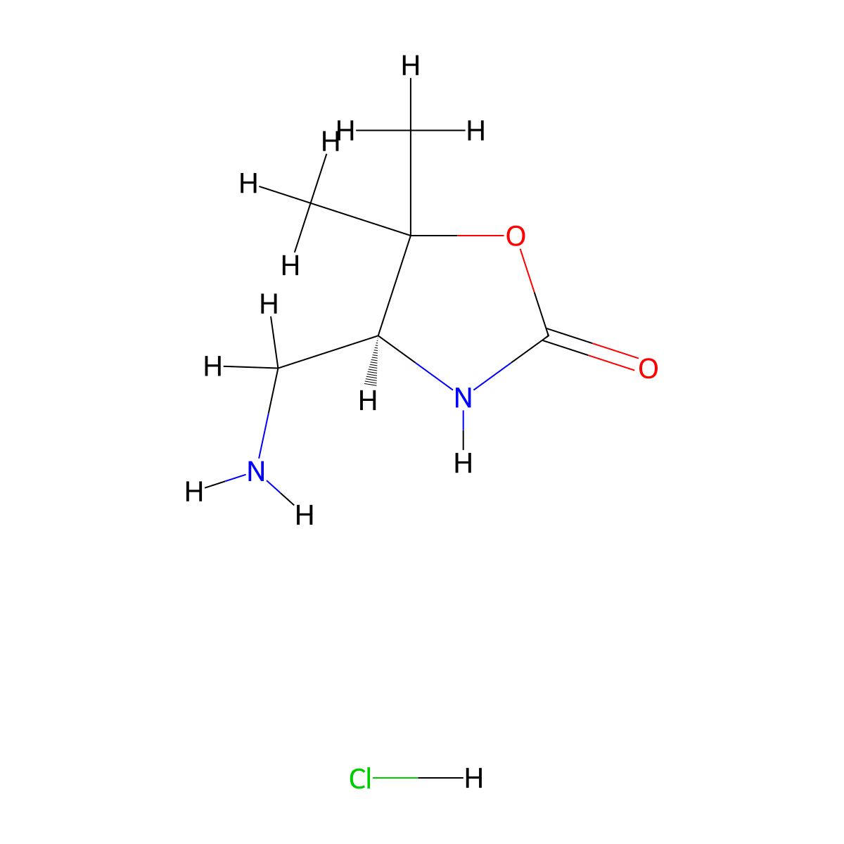 (4S)-4-(aminomethyl)-5,5-dimethyl-1,3-oxazolidin-2-one hydrochloride molecular structure, CAS 2792161-89-6