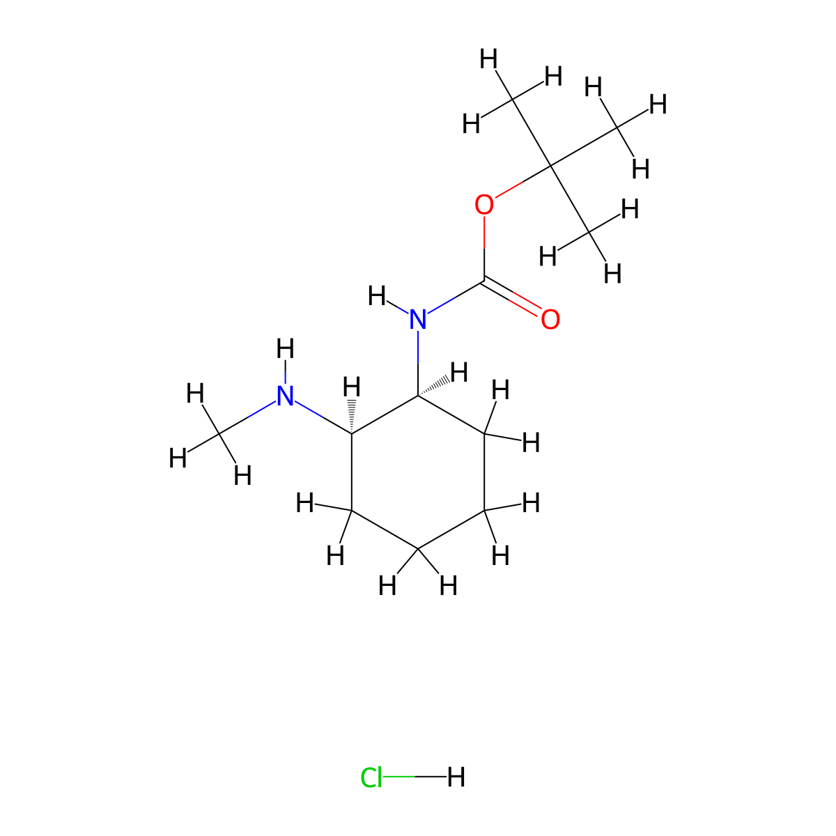 tert-butyl N-[(1S,2R)-2-(methylamino)cyclohexyl]carbamate hydrochloride molecular structure, CAS 2792161-90-9