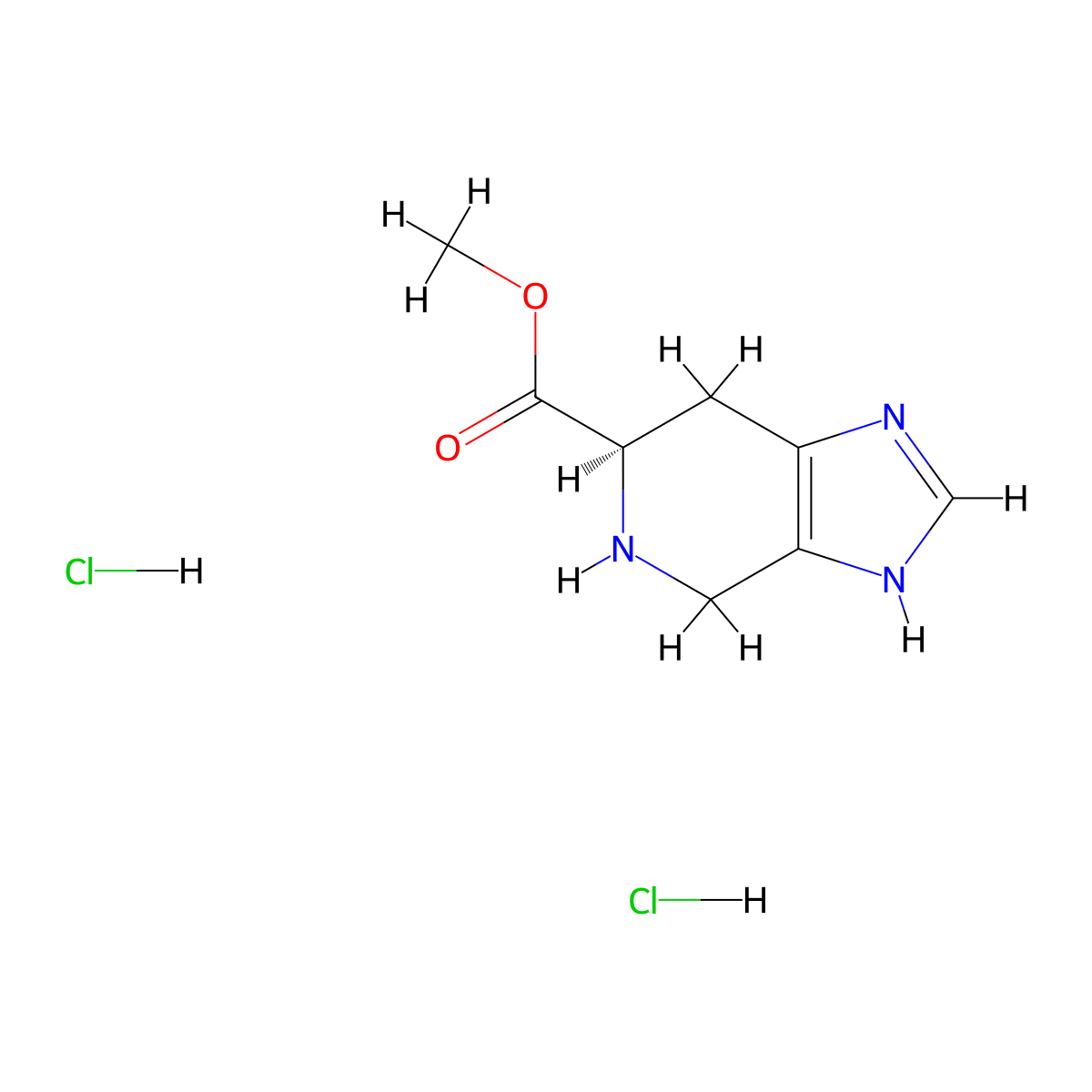 methyl(6R)-3H,4H,5H,6H,7H-imidazo[4,5-c]pyridine-6-carboxylatedihydrochloride molecular structure, CAS 2792161-96-5