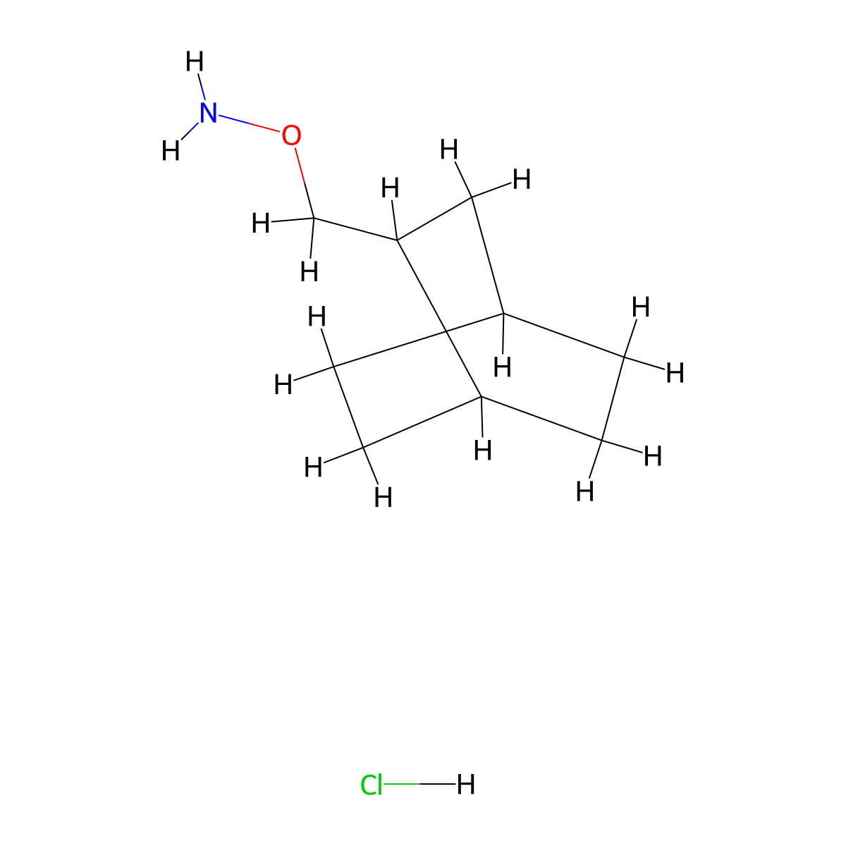 O-((bicyclo(2.2.2)octan-2-yl)methyl)hydroxylamine hydrochloride molecular structure, CAS 2792185-27-2