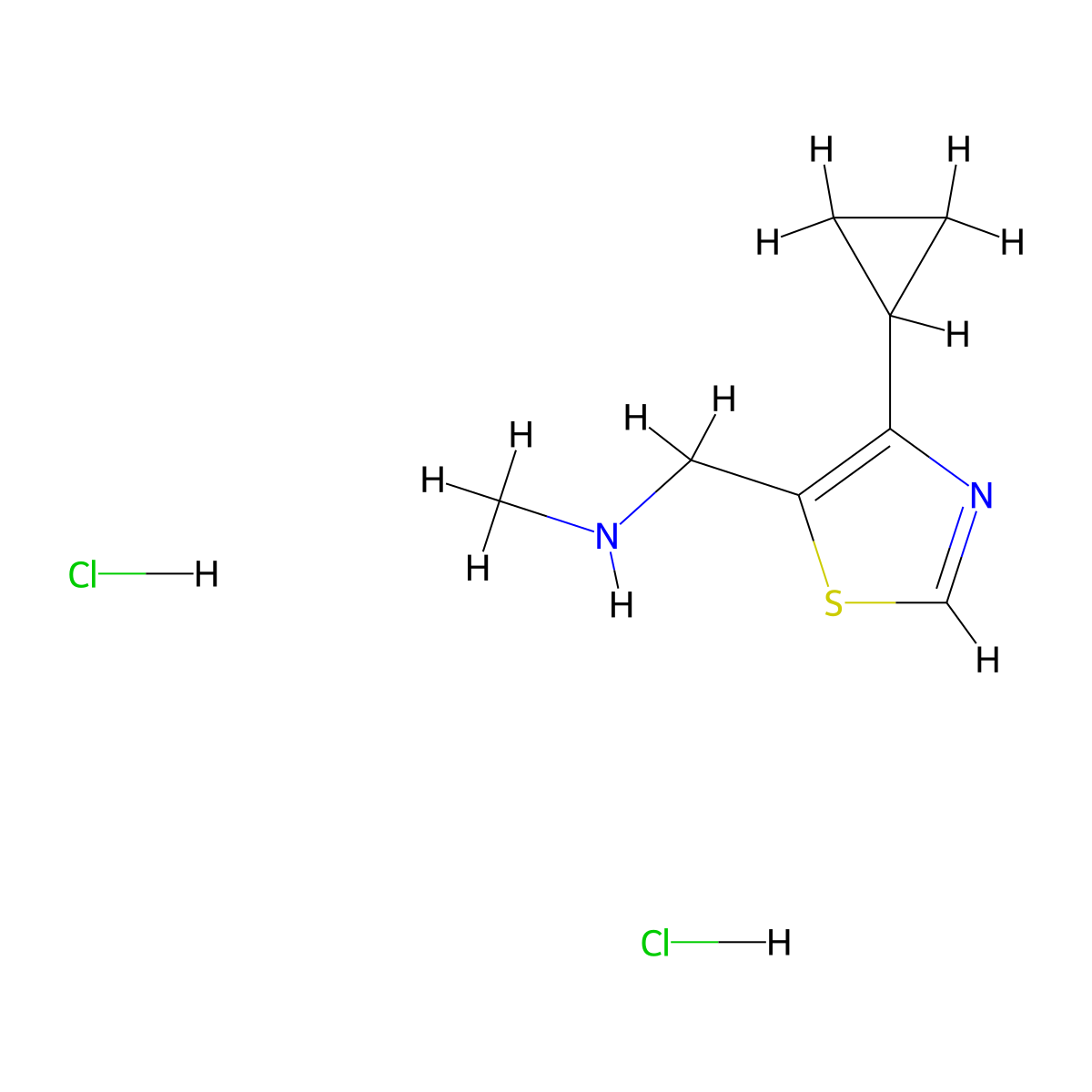 [(4-Cyclopropyl-1,3-thiazol-5-yl)methyl](methyl)aminedihydrochloride molecular structure, CAS 2792185-28-3