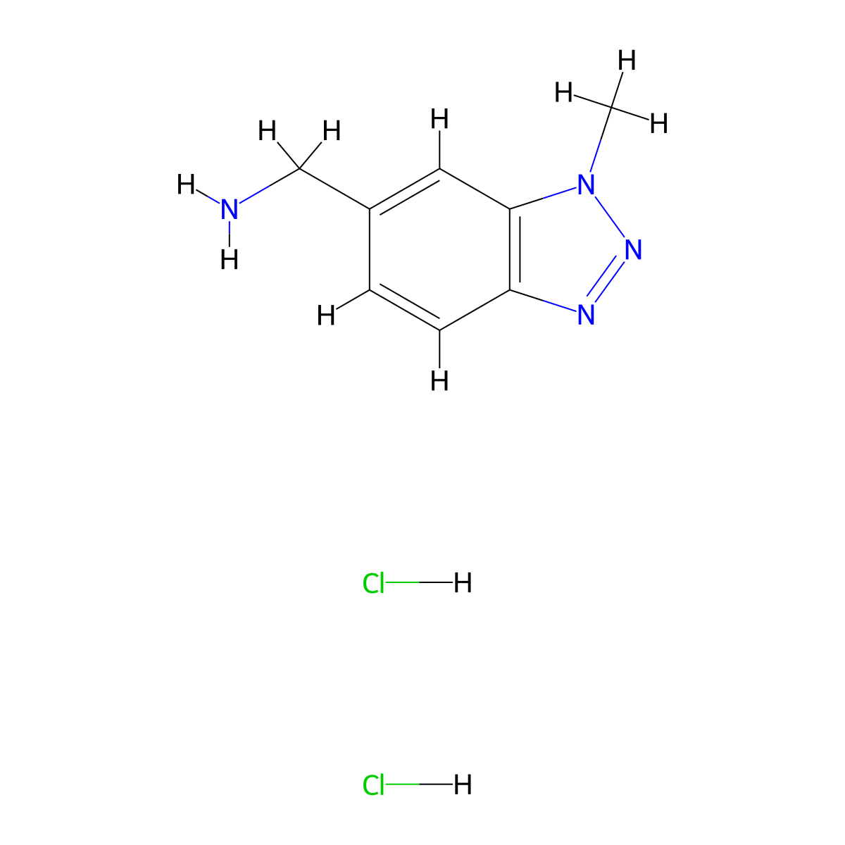 1-(1-methyl-1H-1,2,3-benzotriazol-6-yl)methanamine dihydrochloride molecular structure, CAS 2792185-32-9