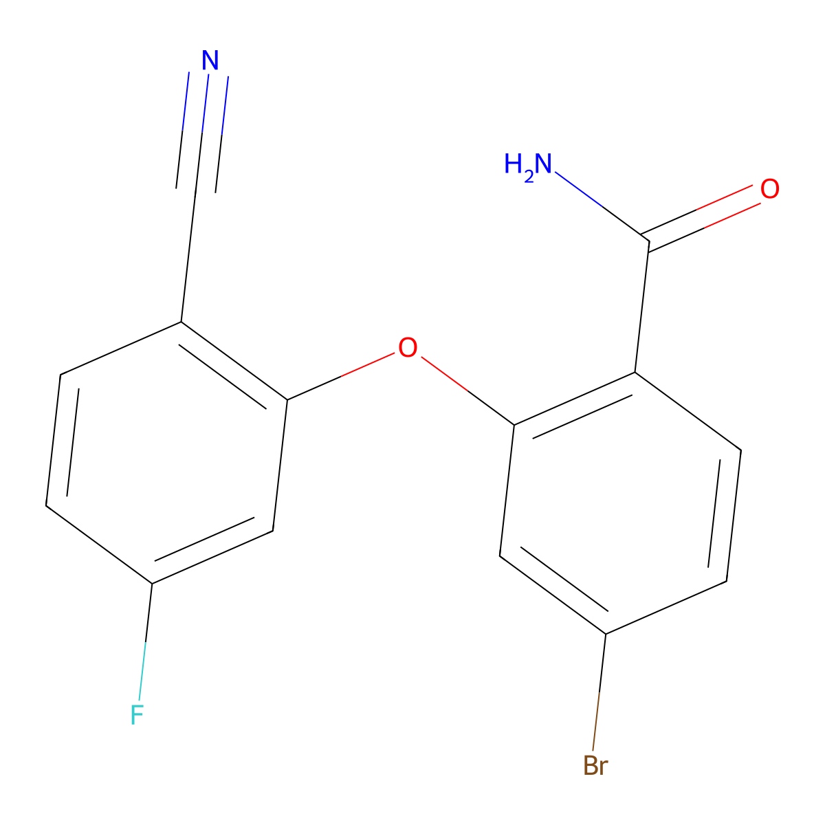4-Bromo-2-(2-cyano-5-fluorophenoxy)benzamide molecular structure, CAS 2792185-37-4