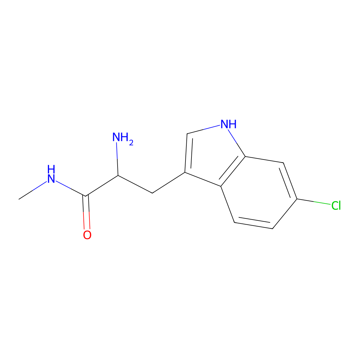 2-amino-3-(6-chloro-1H-indol-3-yl)-N-methylpropanamide molecular structure, CAS 2792185-38-5