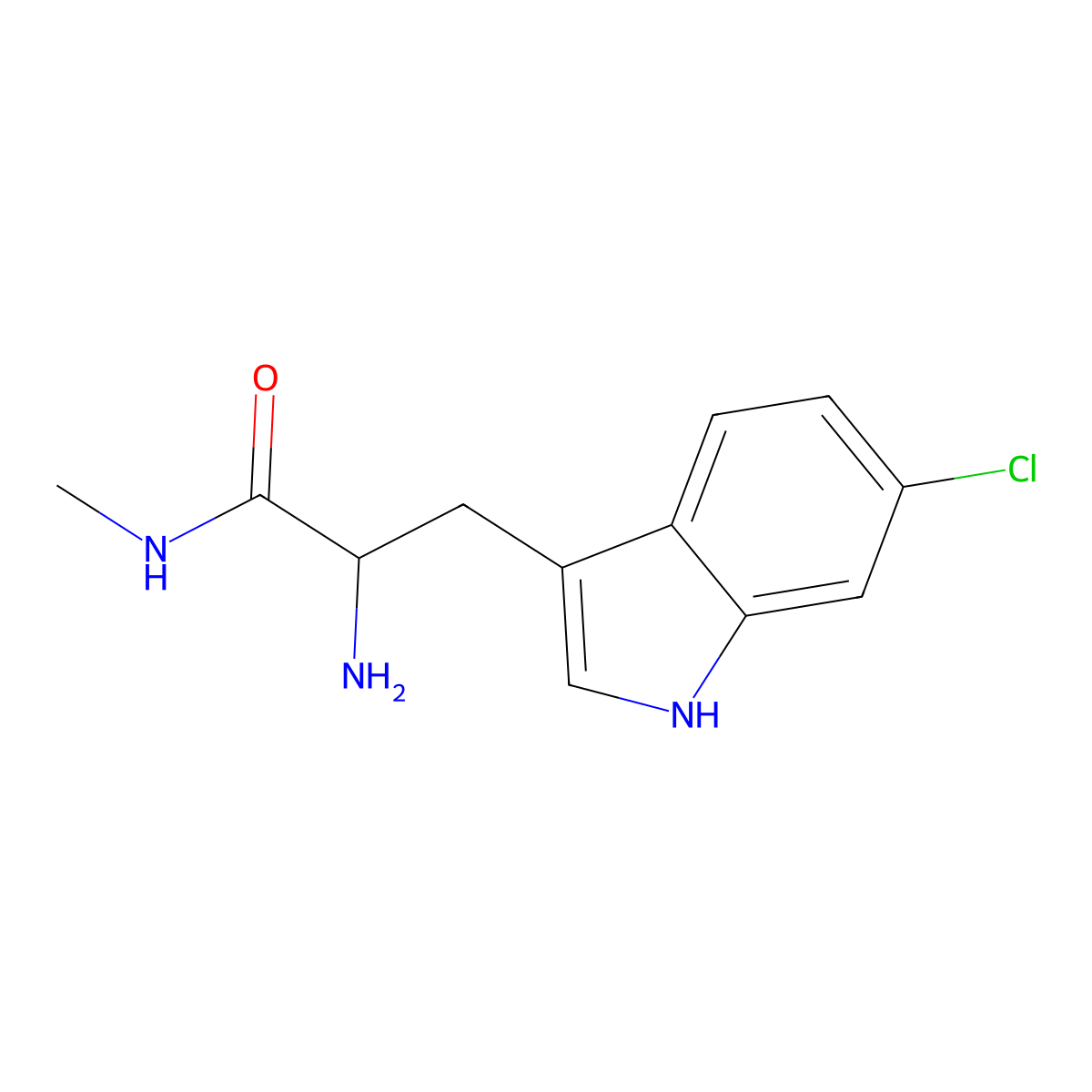 2-amino-3-(6-chloro-1H-indol-3-yl)-N-methylpropanamide molecular structure, CAS 2792185-38-5