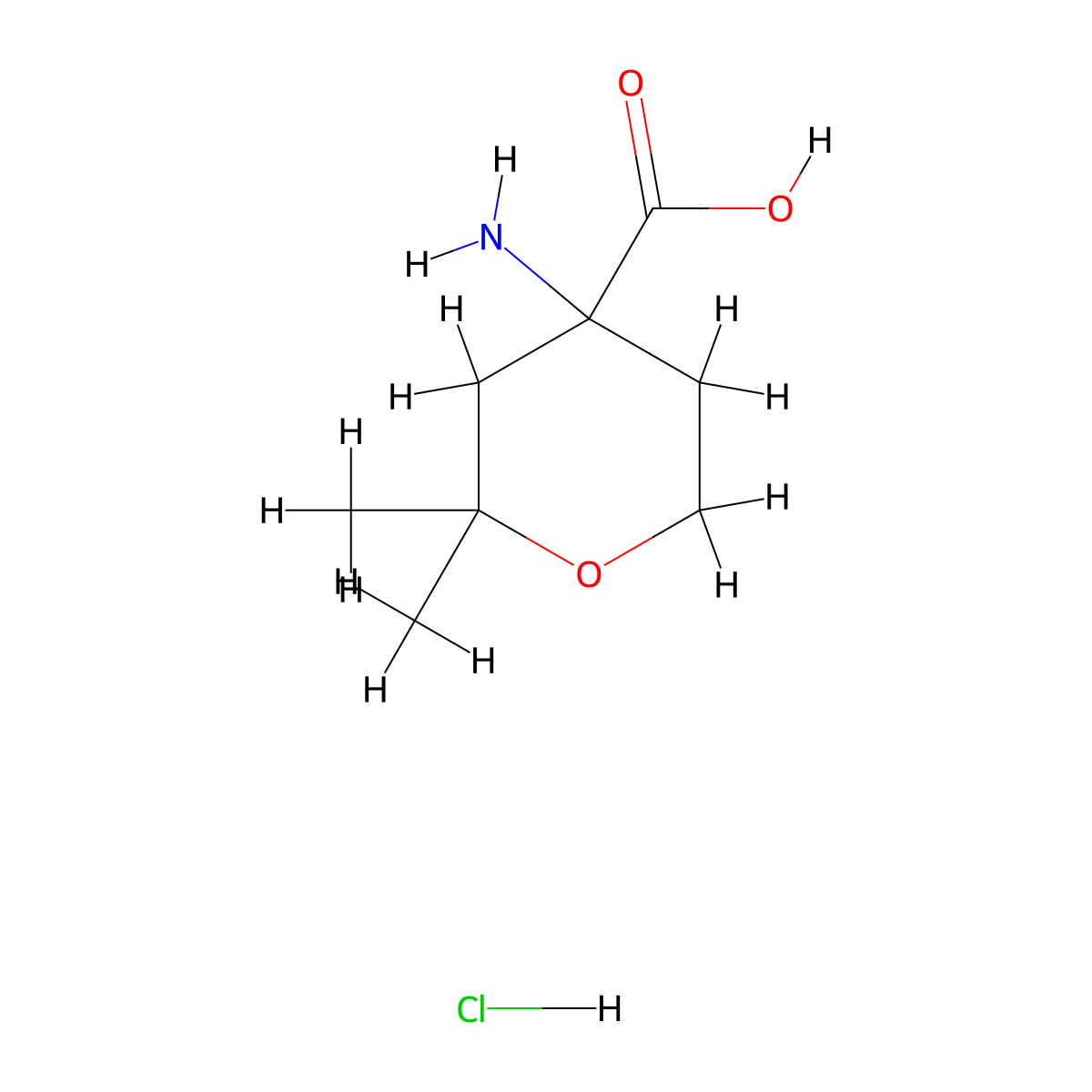 4-Amino-2,2-dimethyloxane-4-carboxylicacidhydrochloride molecular structure, CAS 2792185-41-0