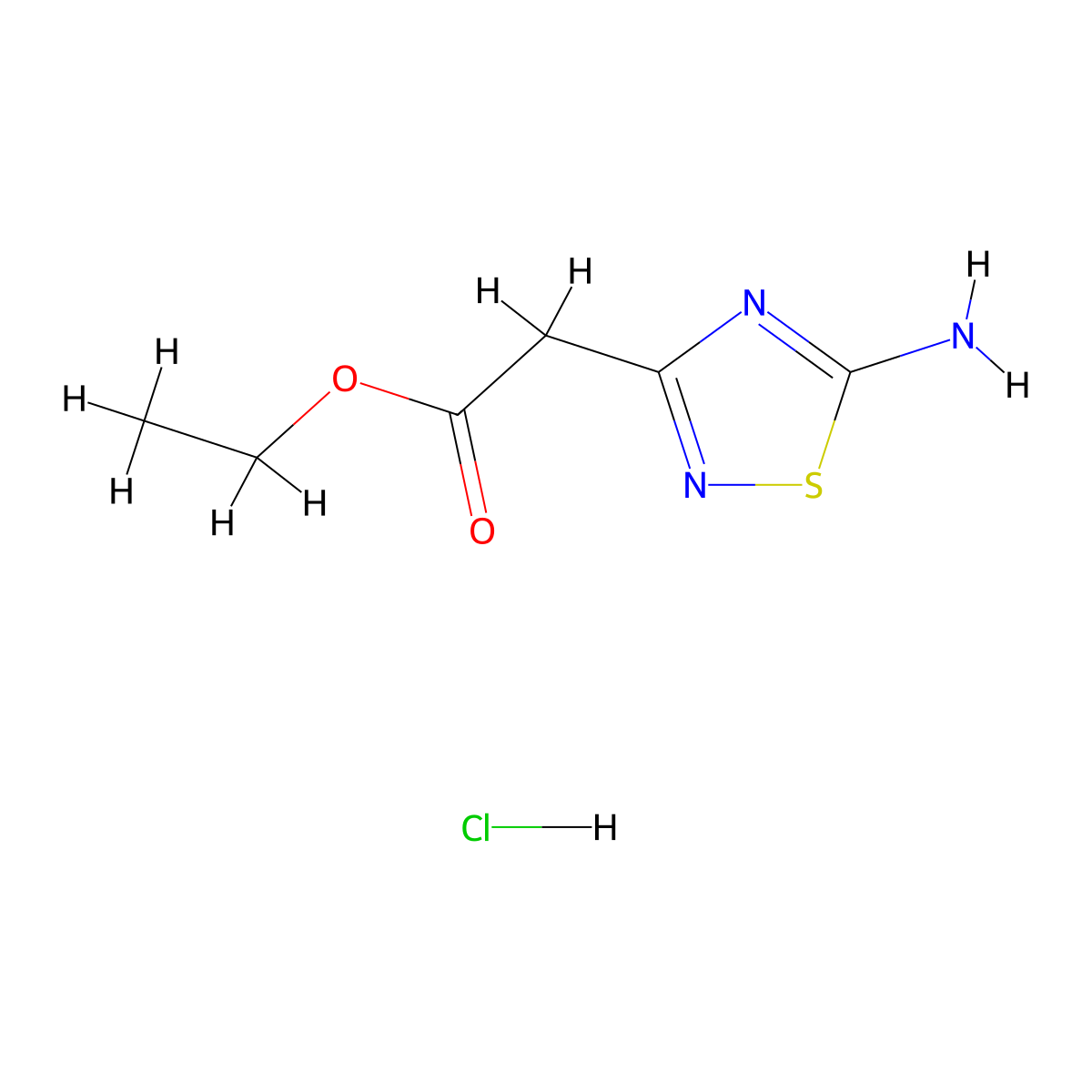 Ethyl2-(5-amino-1,2,4-thiadiazol-3-yl)acetatehydrochloride molecular structure, CAS 2792185-42-1