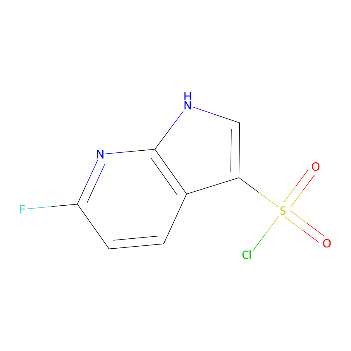 6-fluoro-1H-pyrrolo[2,3-b]pyridine-3-sulfonyl chloride molecular structure, CAS 2792185-49-8