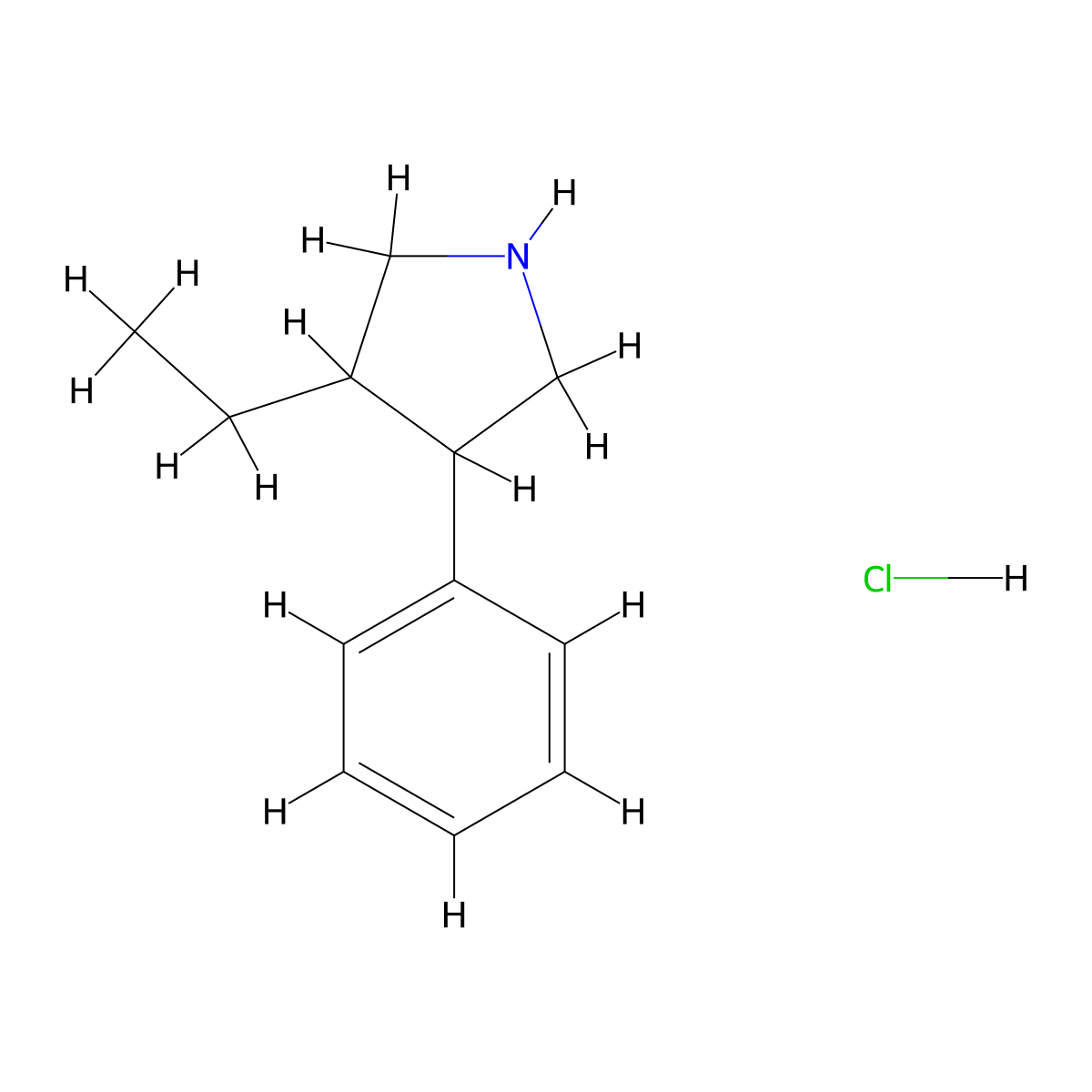 3-Ethyl-4-phenylpyrrolidinehydrochloride molecular structure, CAS 2792185-57-8