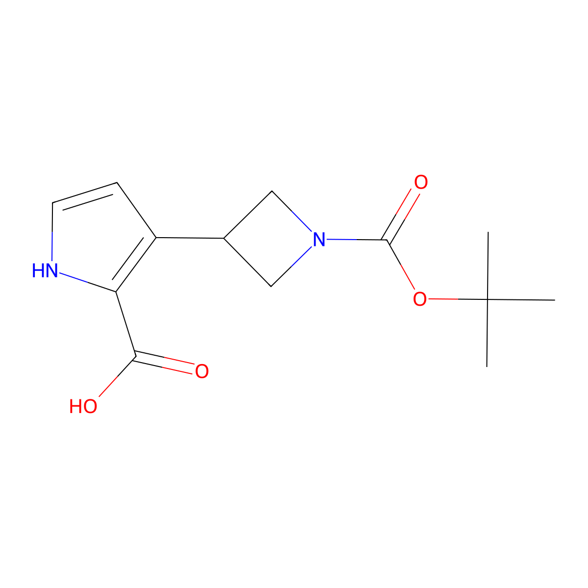 3-(1-((tert-butoxy)carbonyl)azetidin-3-yl)-1H-pyrrole-2-carboxylic acid molecular structure, CAS 2792185-60-3