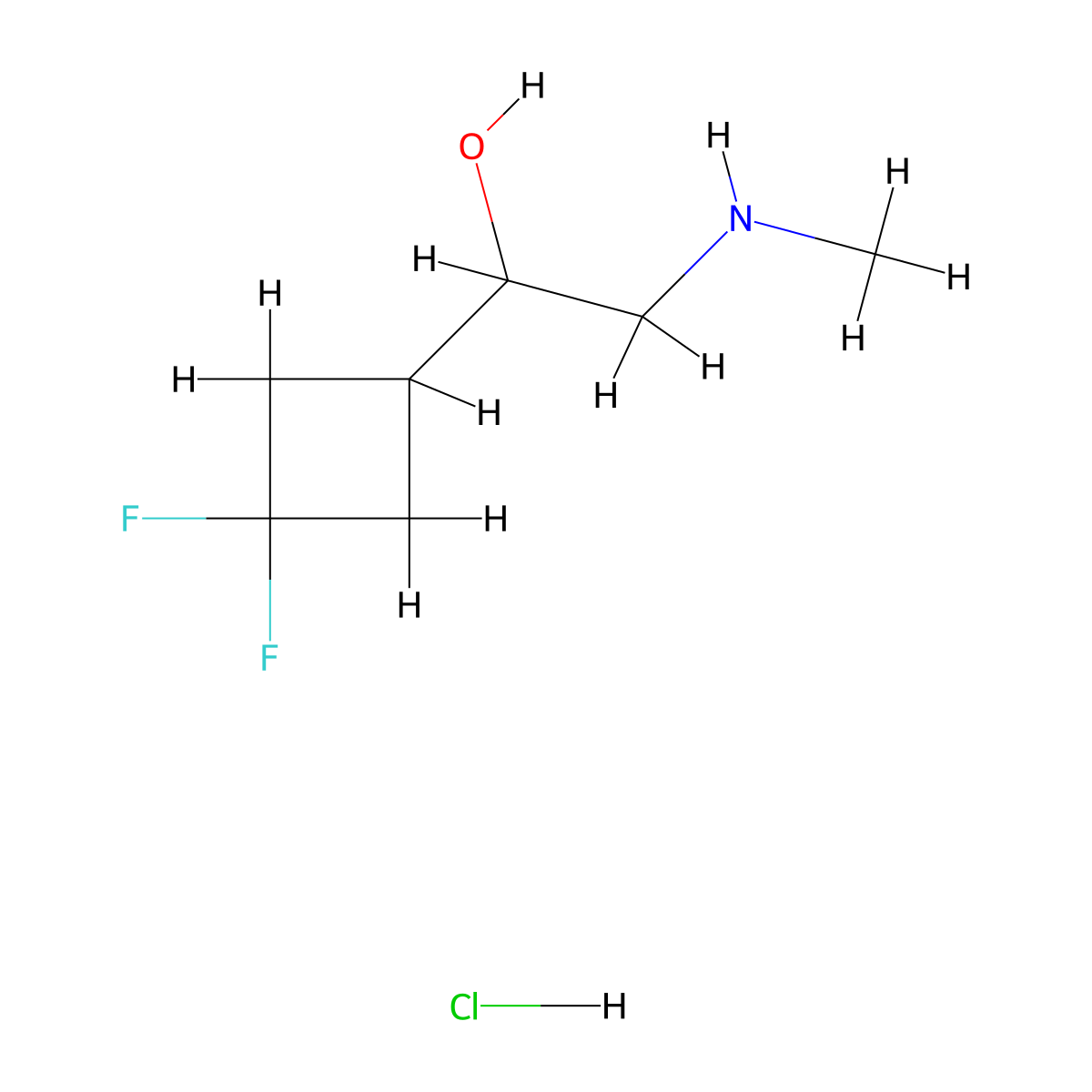 1-(3,3-Difluorocyclobutyl)-2-(methylamino)ethan-1-ol hydrochloride molecular structure, CAS 2792185-61-4