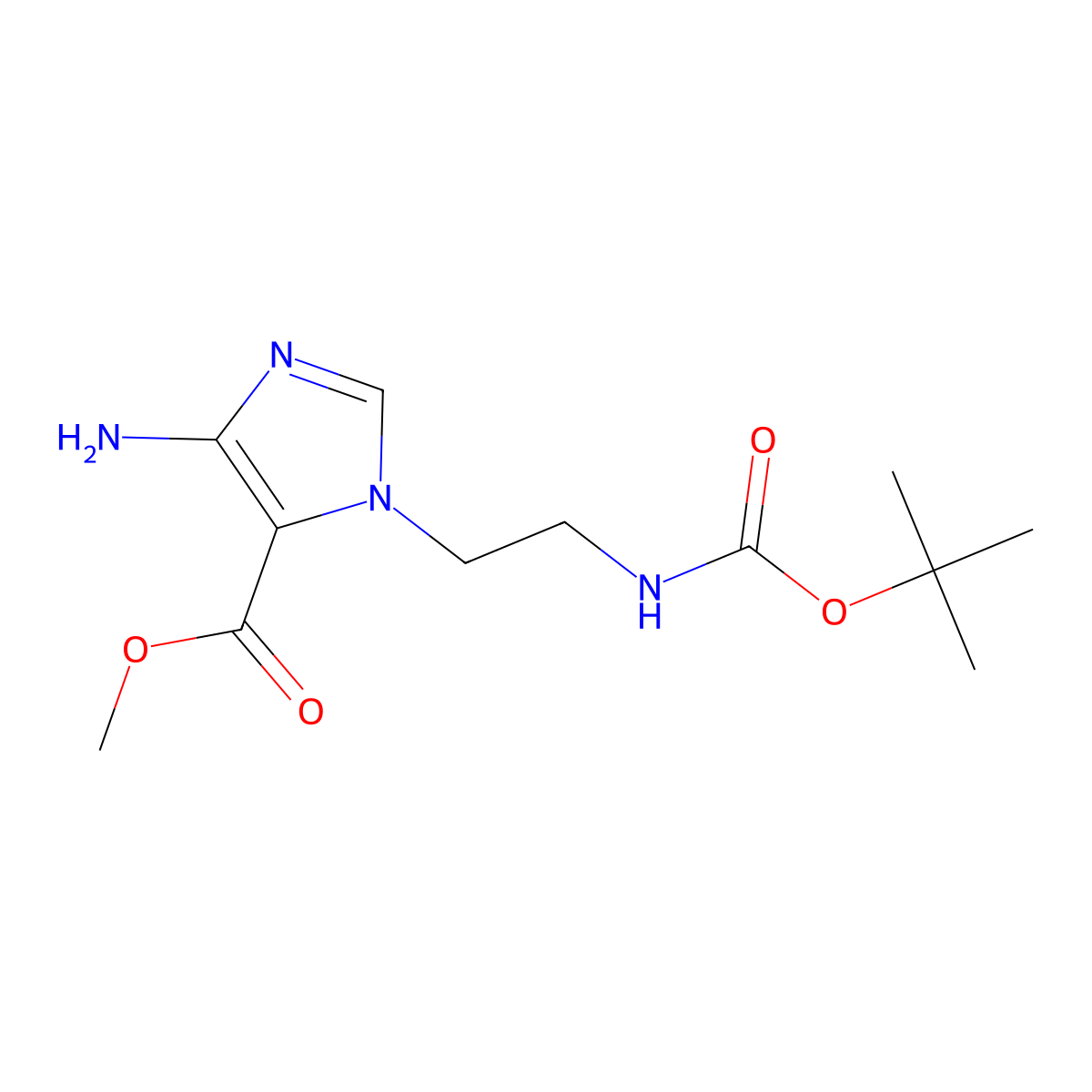 methyl4-amino-1-(2-{[(tert-butoxy)carbonyl]amino}ethyl)-1H-imidazole-5-carboxylate molecular structure, CAS 2792185-69-2