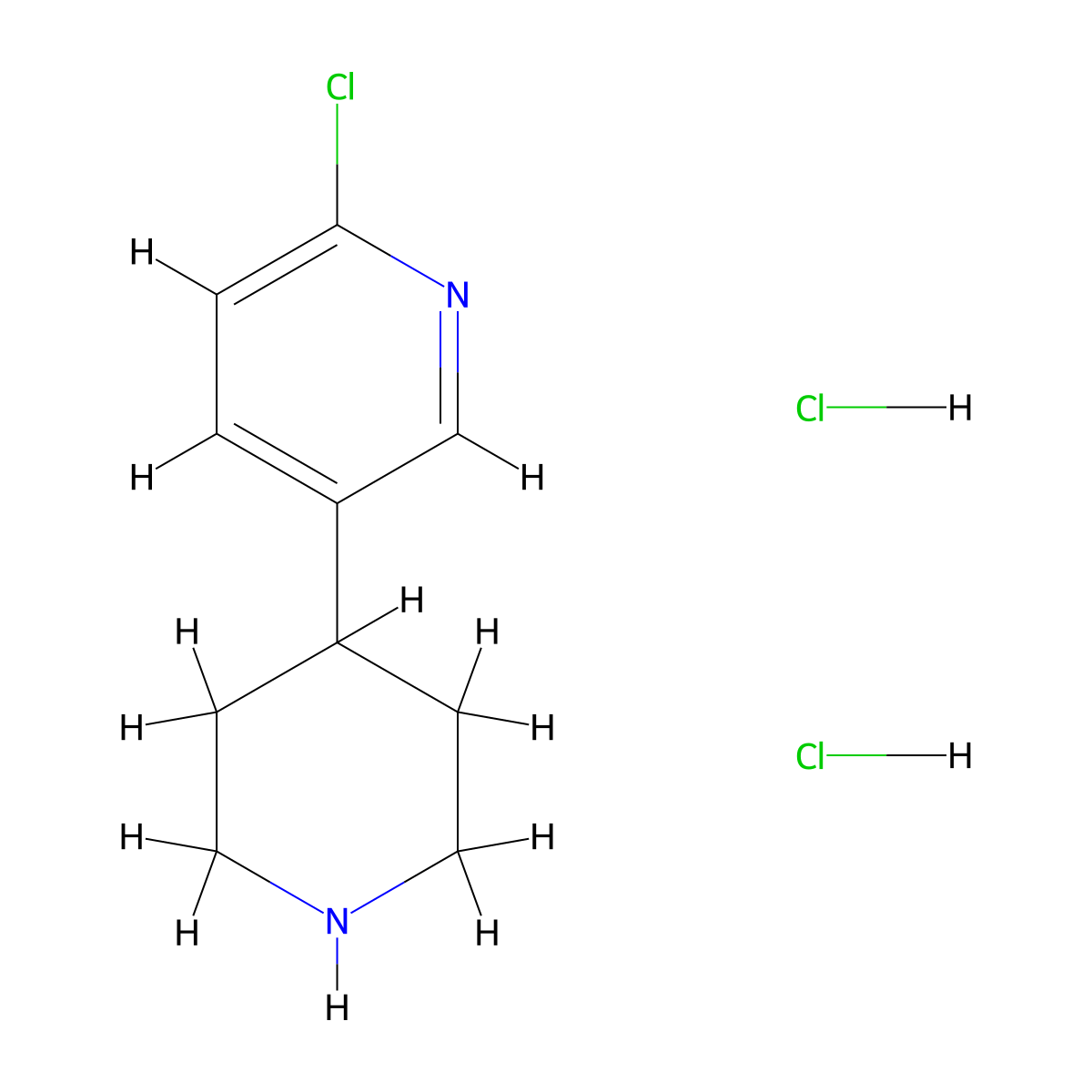 2-Chloro-5-(piperidin-4-yl)pyridinedihydrochloride molecular structure, CAS 2792185-73-8