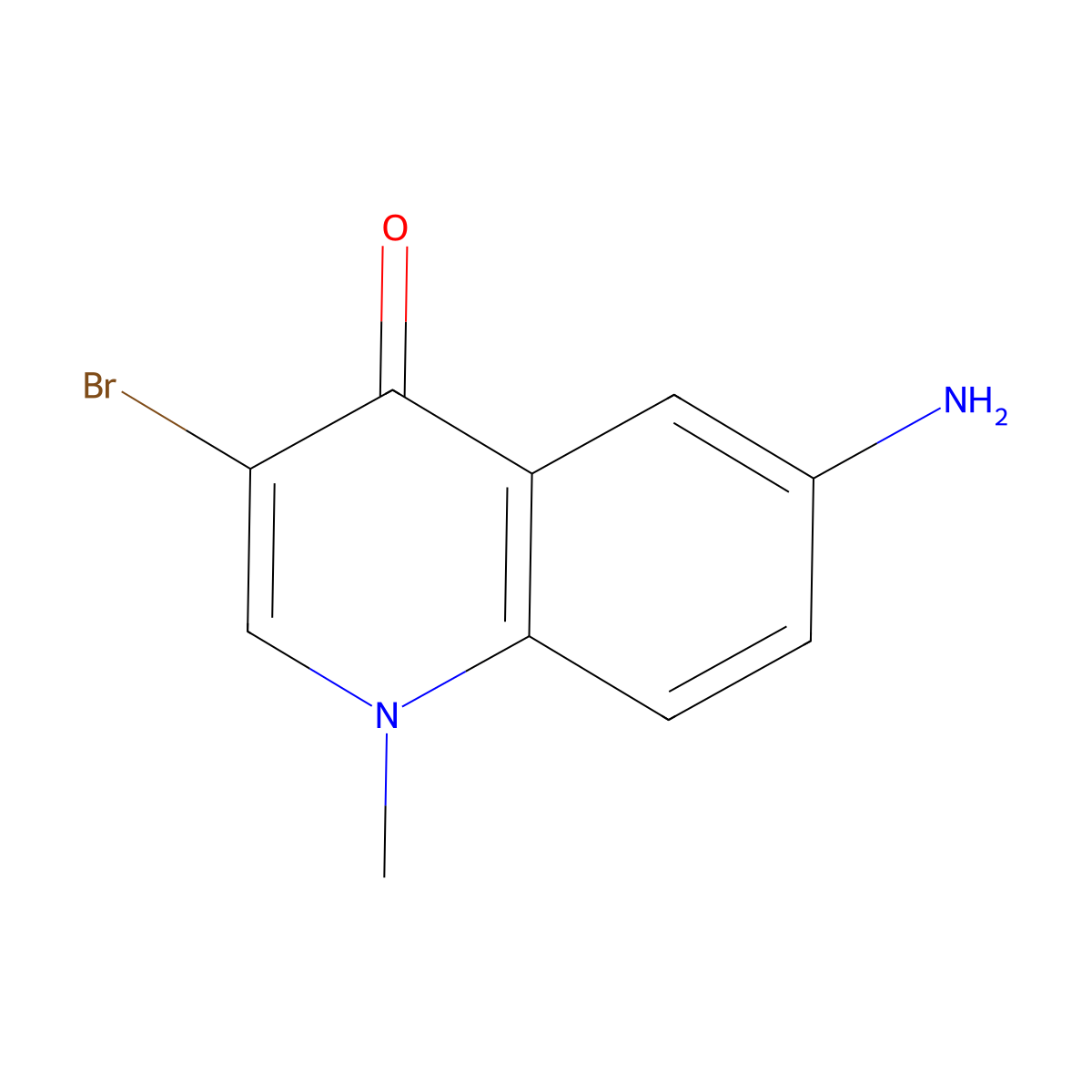 6-Amino-3-bromo-1-methyl-1,4-dihydroquinolin-4-one molecular structure, CAS 2792185-75-0
