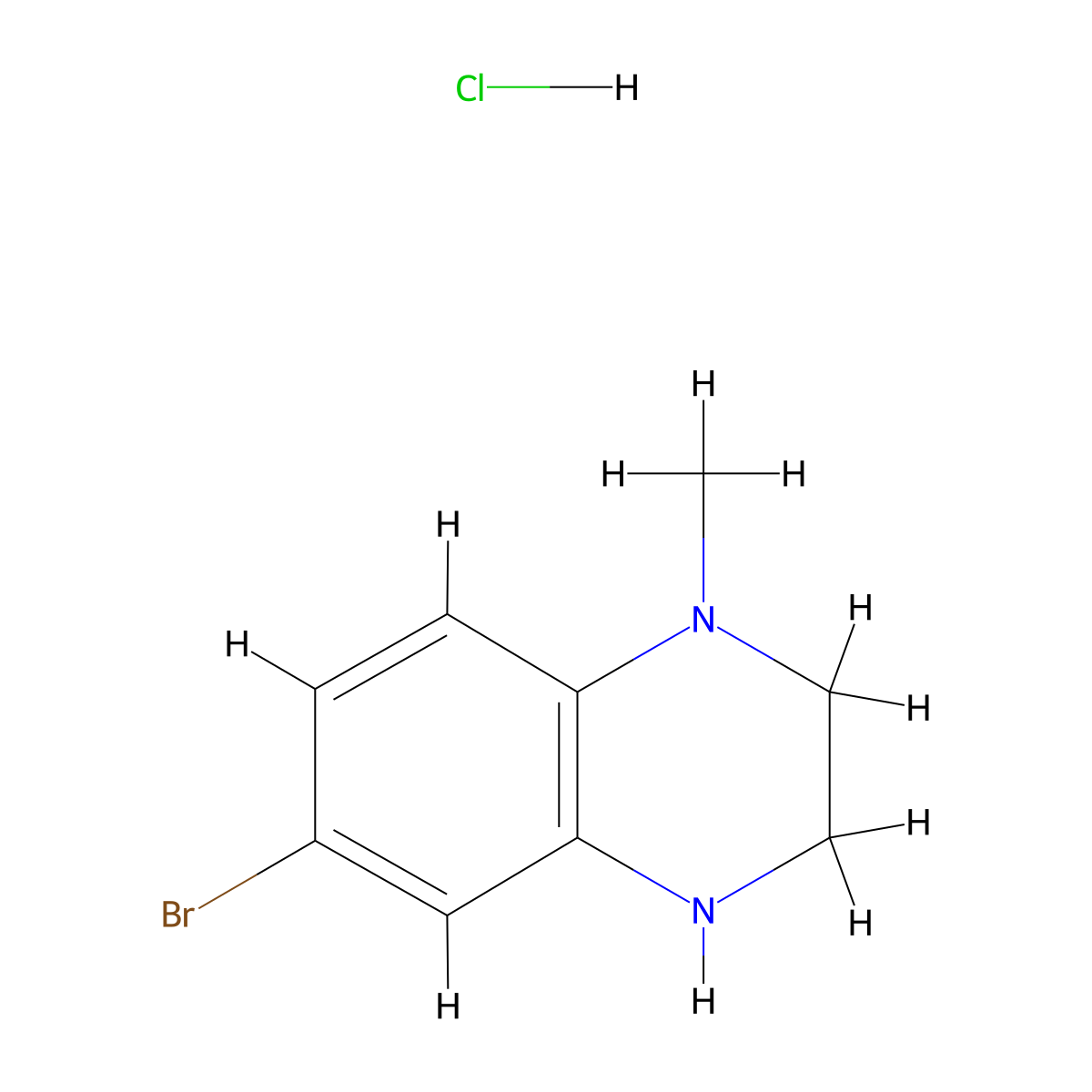 6-Bromo-1-methyl-1,2,3,4-tetrahydroquinoxaline hydrochloride molecular structure, CAS 2792185-77-2