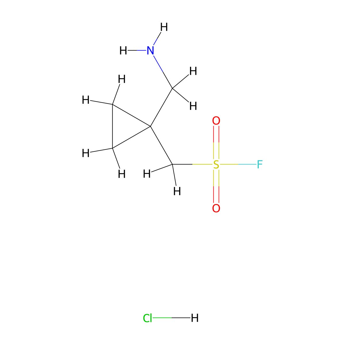 [1-(Aminomethyl)cyclopropyl]methanesulfonyl fluoride hydrochloride molecular structure, CAS 2792185-78-3
