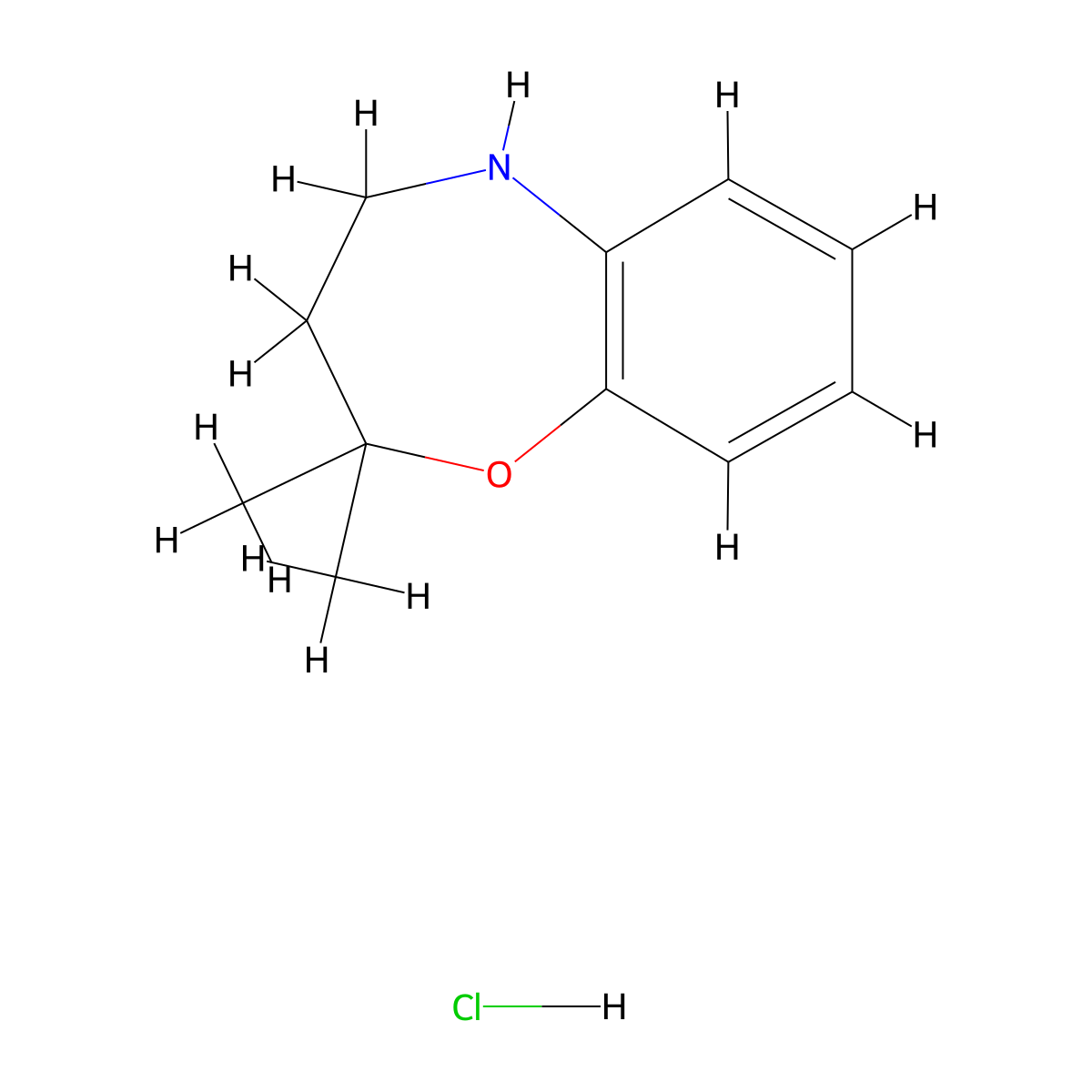 2,2-Dimethyl-2,3,4,5-tetrahydro-1,5-benzoxazepine hydrochloride molecular structure, CAS 2792185-79-4