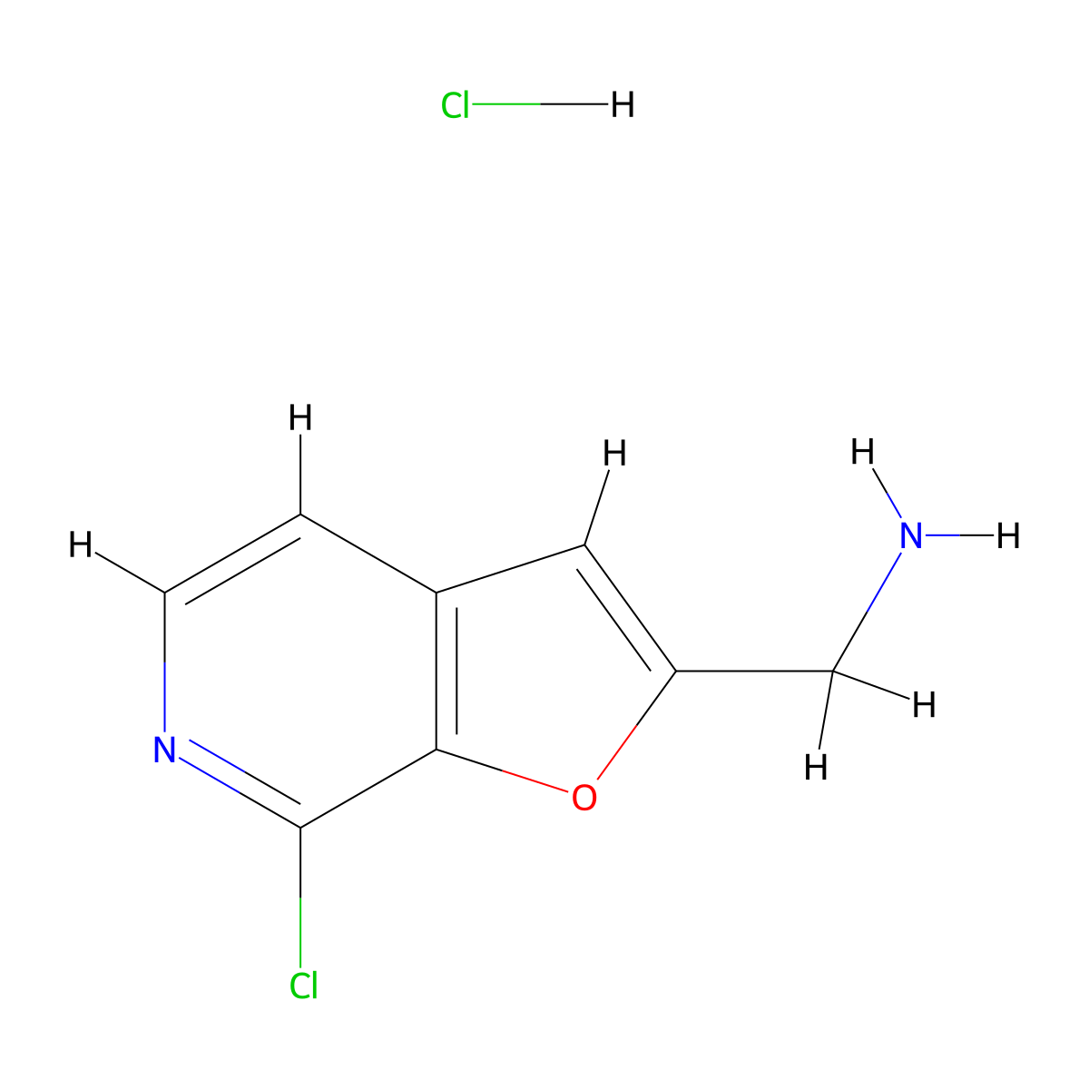 1-(7-Chlorofuro(2,3-c)pyridin-2-yl)methanamine hydrochloride molecular structure, CAS 2792185-80-7
