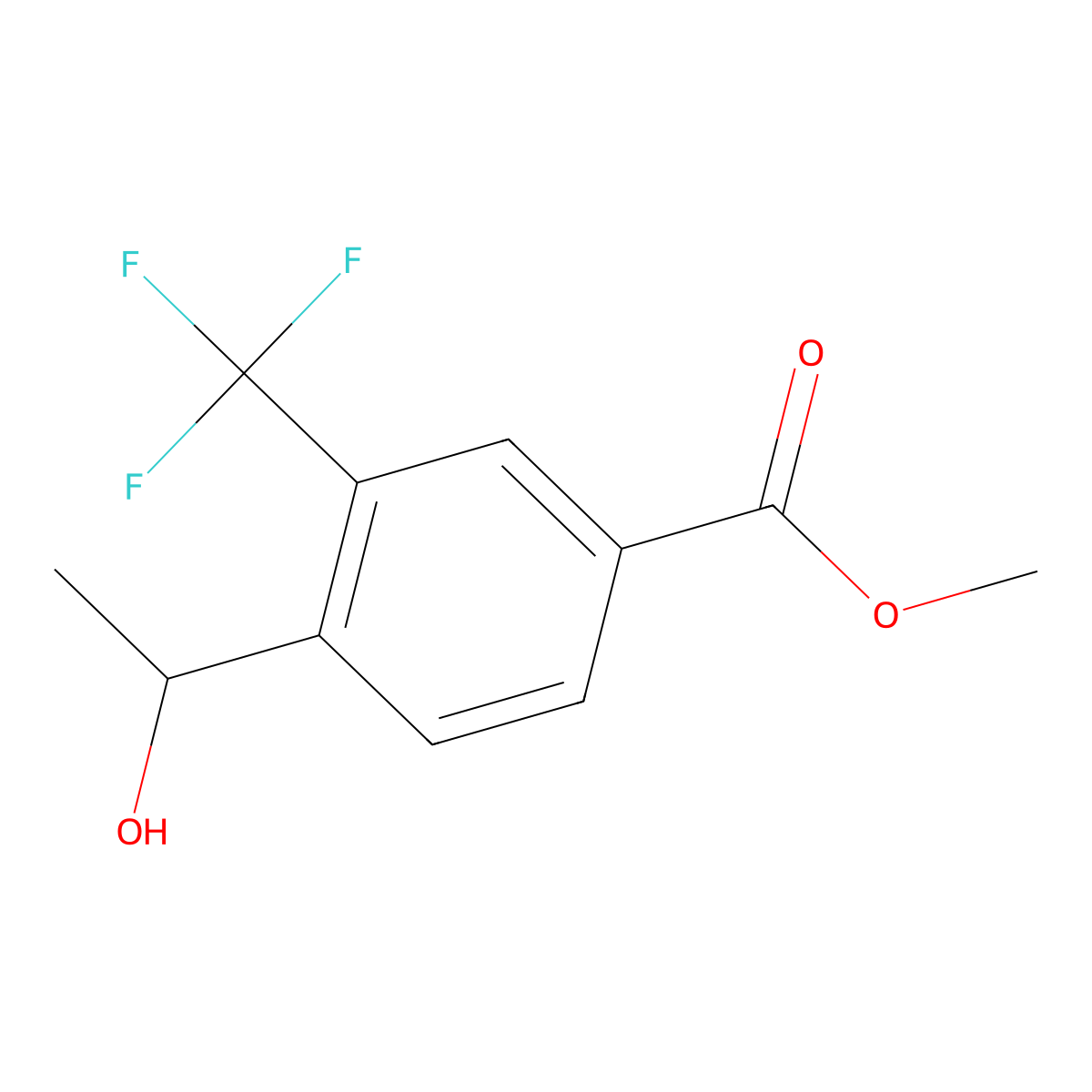 Methyl 4-(1-hydroxyethyl)-3-(trifluoromethyl)benzoate molecular structure, CAS 2792185-83-0