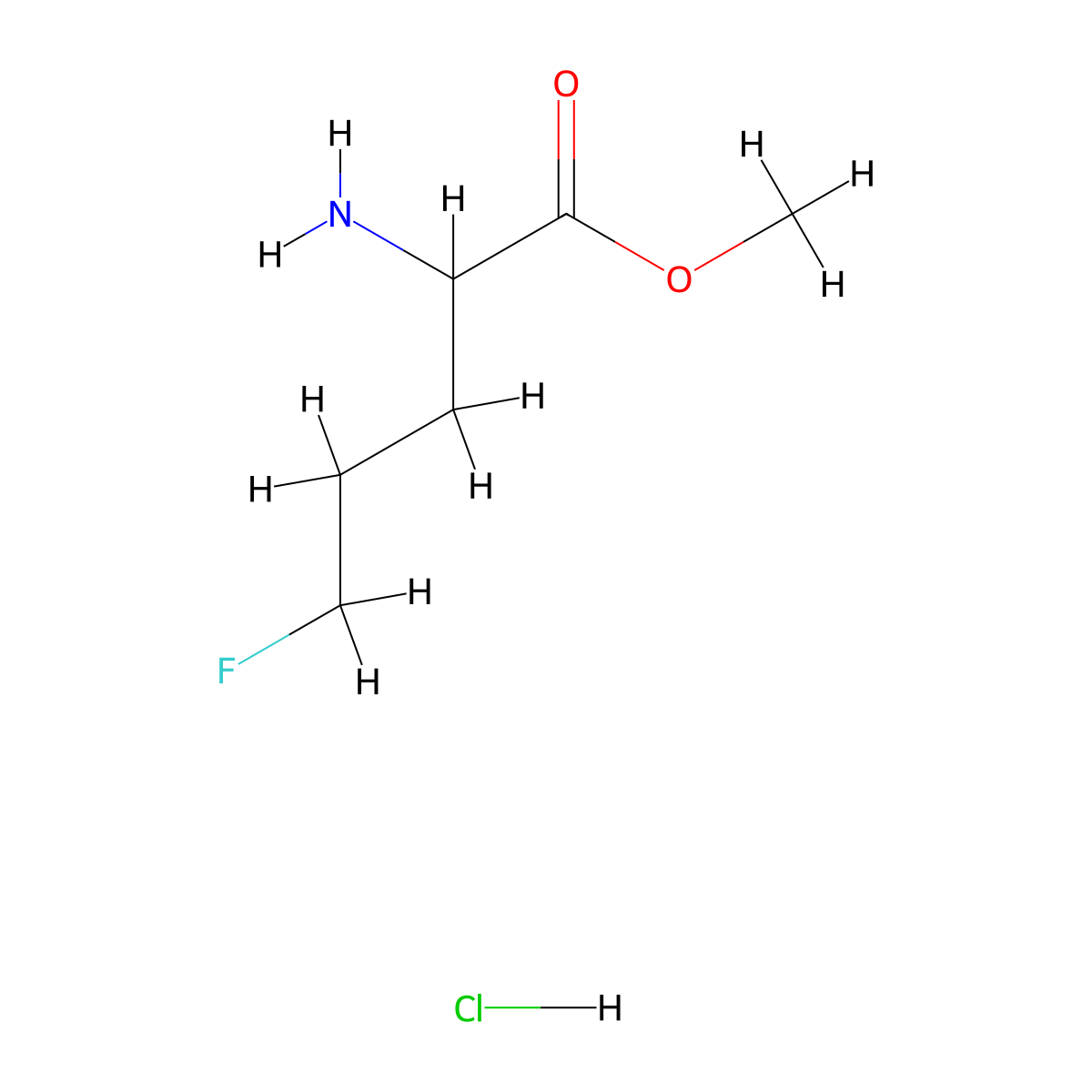 Methyl2-amino-5-fluoropentanoatehydrochloride molecular structure, CAS 2792185-84-1