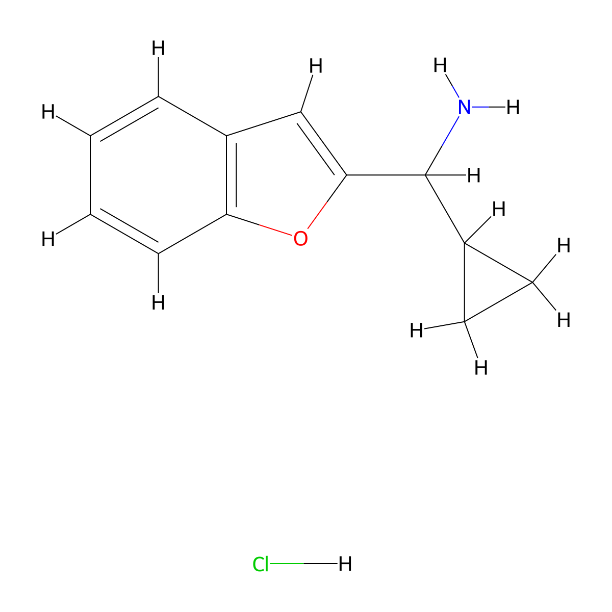 Benzofuran-2-YL(cyclopropyl)methanamine hydrochloride molecular structure, CAS 2792185-89-6
