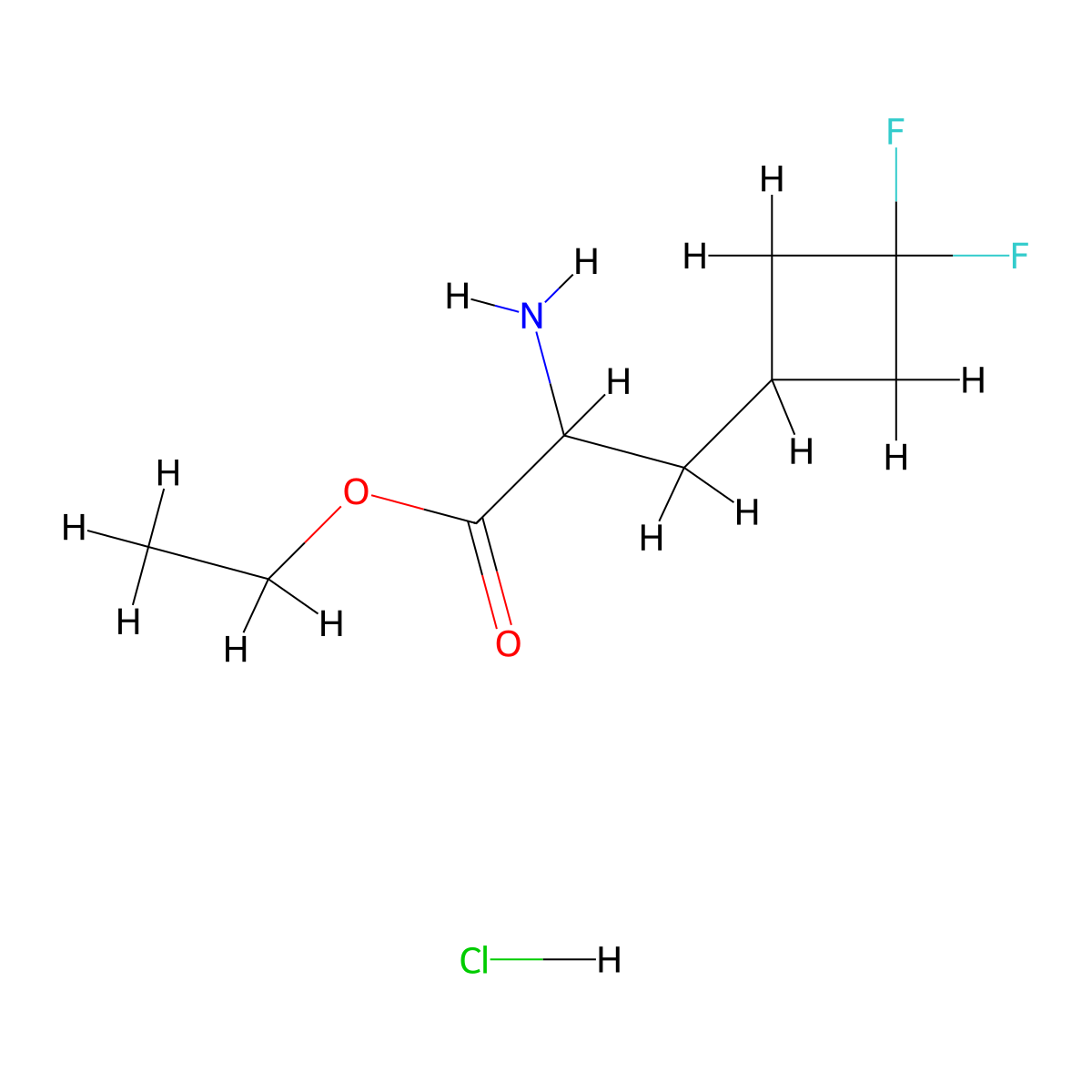 Ethyl2-amino-3-(3,3-difluorocyclobutyl)propanoatehydrochloride molecular structure, CAS 2792185-92-1
