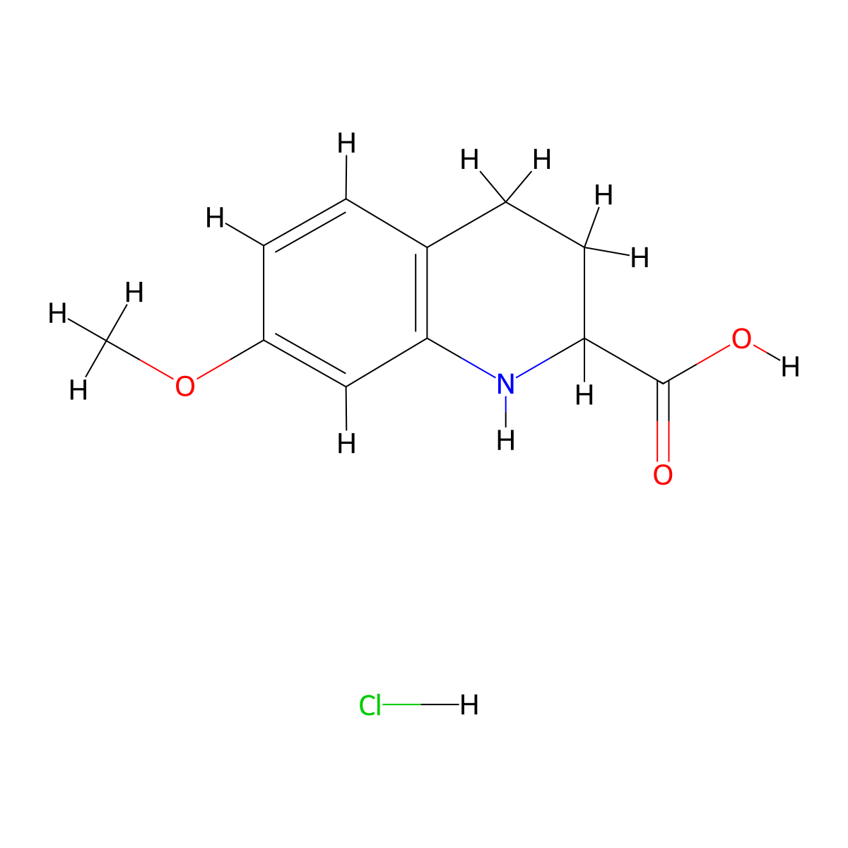 7-Methoxy-1,2,3,4-tetrahydroquinoline-2-carboxylicacidhydrochloride molecular structure, CAS 2792185-95-4