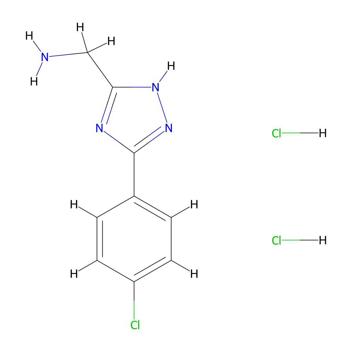 1-[5-(4-chlorophenyl)-4H-1,2,4-triazol-3-yl]methanaminedihydrochloride molecular structure, CAS 2792185-98-7