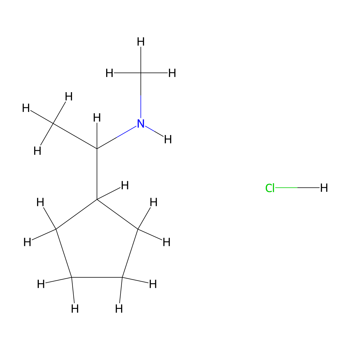 (1-Cyclopentylethyl)(methyl)amine hydrochloride molecular structure, CAS 2792186-05-9