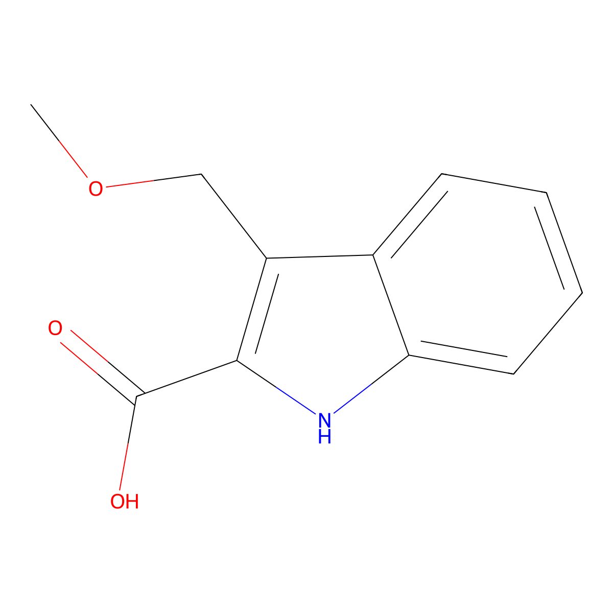 3-(methoxymethyl)-1H-indole-2-carboxylicacid molecular structure, CAS 2792186-09-3
