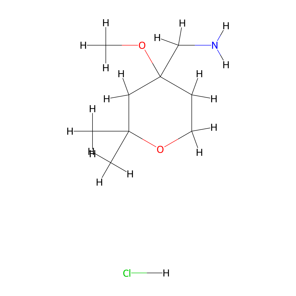 1-(4-Methoxy-2,2-dimethyloxan-4-yl)methanaminehydrochloride molecular structure, CAS 2792186-11-7