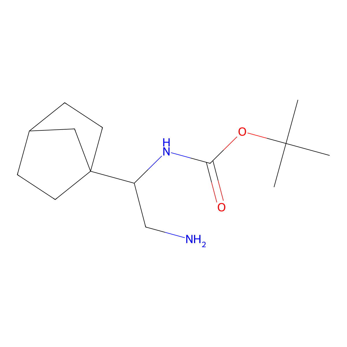 tert-butyl N-(2-amino-1-{bicyclo[2.2.1]heptan-1-yl}ethyl)carbamate molecular structure, CAS 2792186-12-8