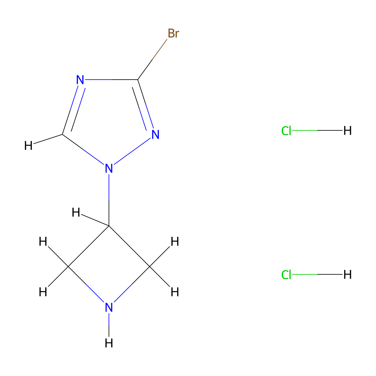 1-(azetidin-3-yl)-3-bromo-1H-1,2,4-triazole dihydrochloride molecular structure, CAS 2792186-16-2