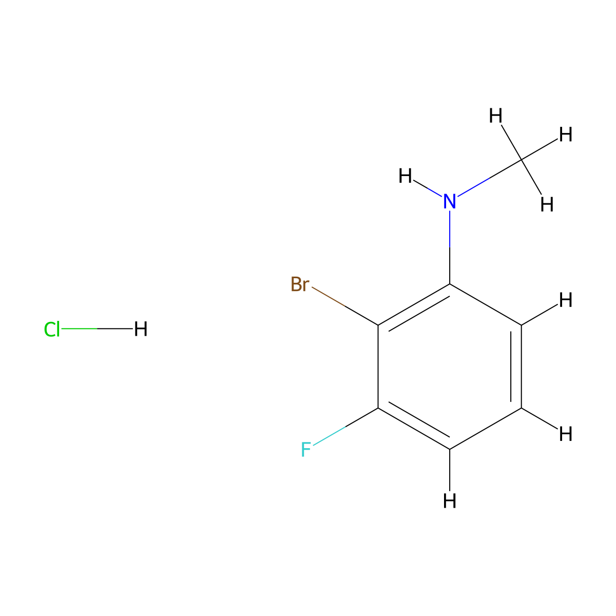 2-bromo-3-fluoro-N-methylaniline hydrochloride molecular structure, CAS 2792186-17-3