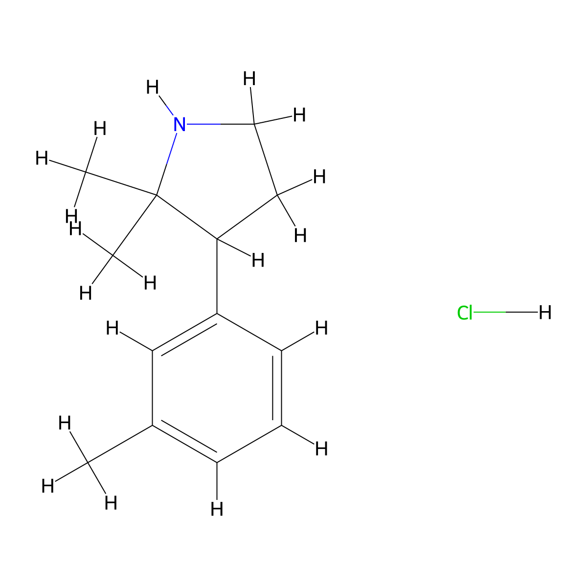 2,2-Dimethyl-3-(3-methylphenyl)pyrrolidinehydrochloride molecular structure, CAS 2792186-20-8