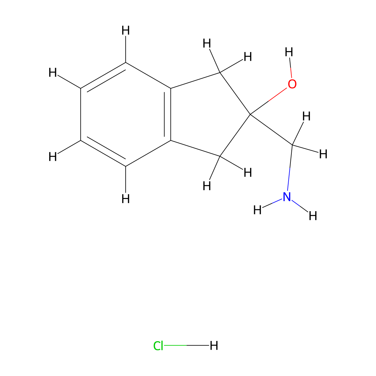 2-(aminomethyl)-2,3-dihydro-1H-inden-2-ol hydrochloride molecular structure, CAS 2792186-21-9
