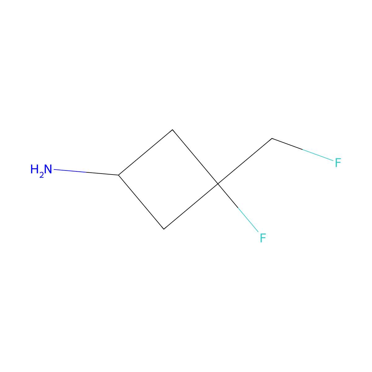 3-Fluoro-3-(fluoromethyl)cyclobutan-1-amine molecular structure, CAS 2792186-22-0